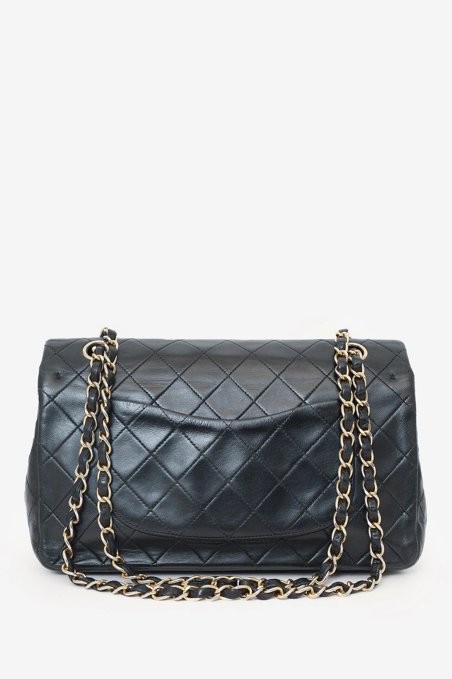 Chanel 1991-94 Black Lambskin Medium Double Flap Shoulder Bag Chanel 1991-94 Black Lambskin Medium Double Flap Shoulder Bag