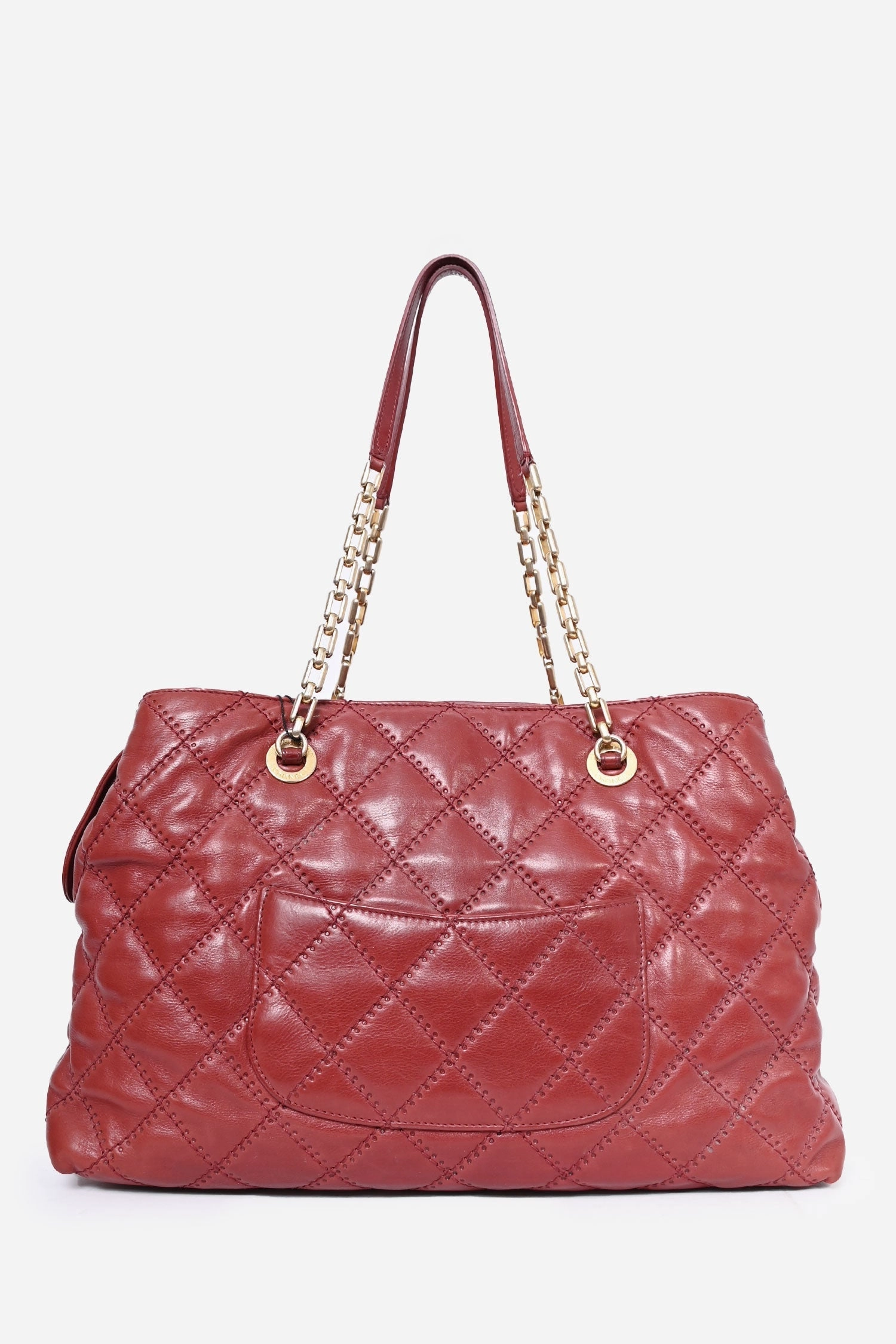 Chanel 2011 Brick Red Quilted Leather Retro Chain Shoulder Bag (As Is)