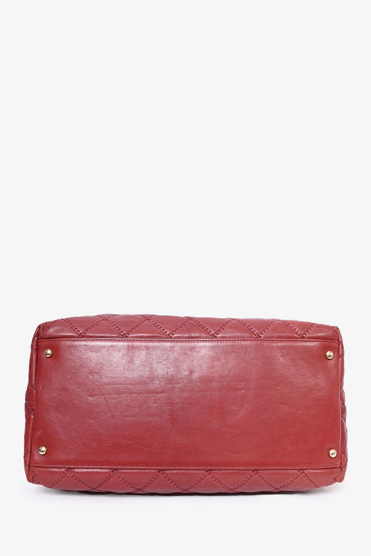 Chanel 2011 Brick Red Quilted Leather Retro Chain Shoulder Bag (As Is)