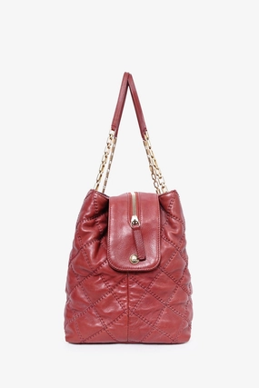 Chanel 2011 Brick Red Quilted Leather Retro Chain Shoulder Bag (As Is)