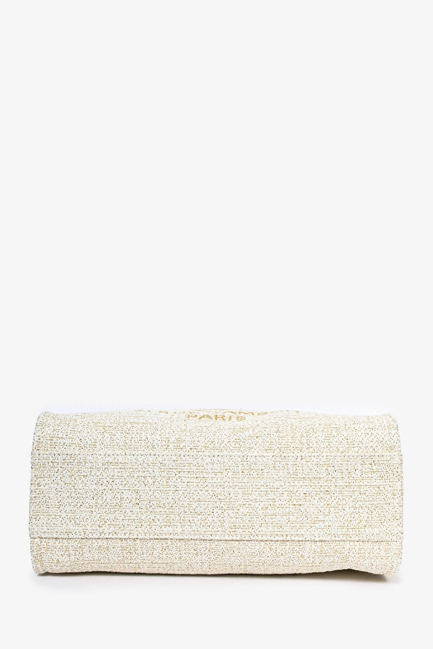 Chanel 2021/22 Beige/Gold Metallic Tweed Small Deauville Shopping Tote