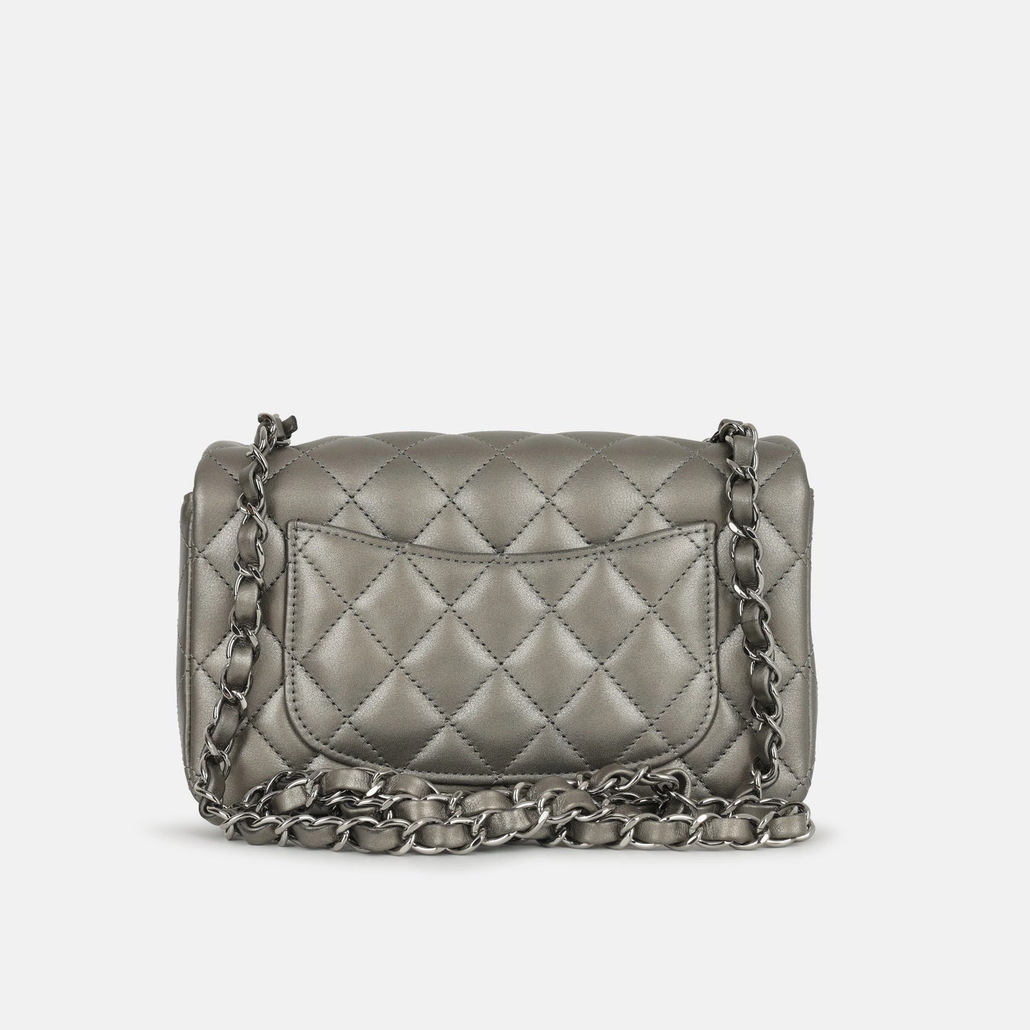 Chanel - Mini Rectangular - Silver Metallic Lambskin BSHW - Pre-Loved