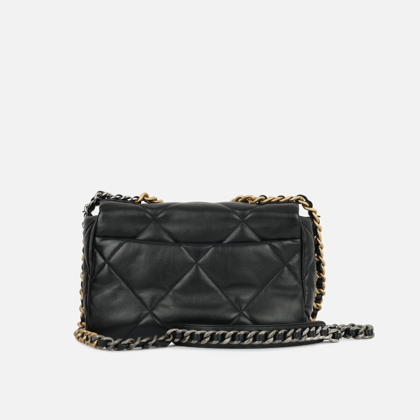 Chanel - Small 19 Flap Bag - Black Lambskin MHW - Pre-Loved - 2022