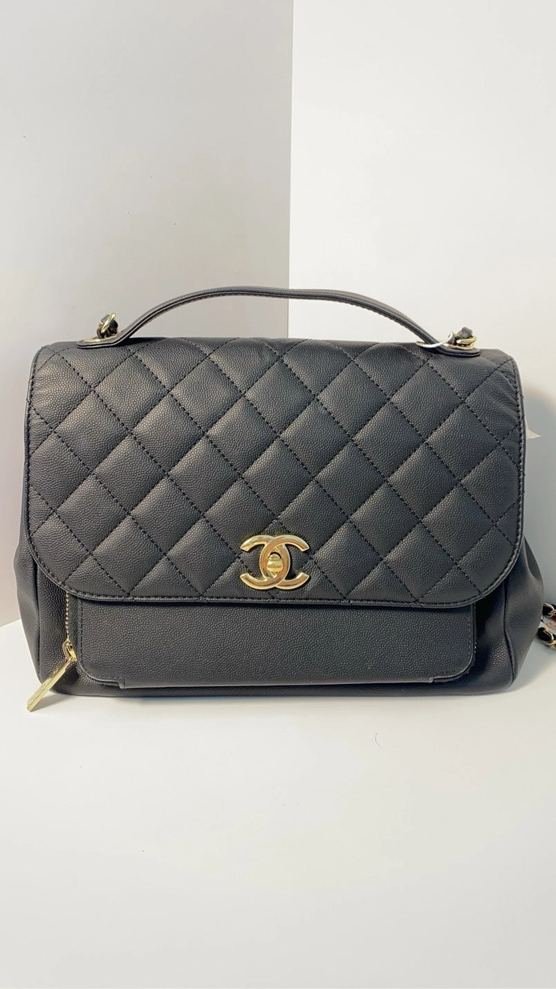 Chanel Affinity Black Quilted Leather Shoulder Bag