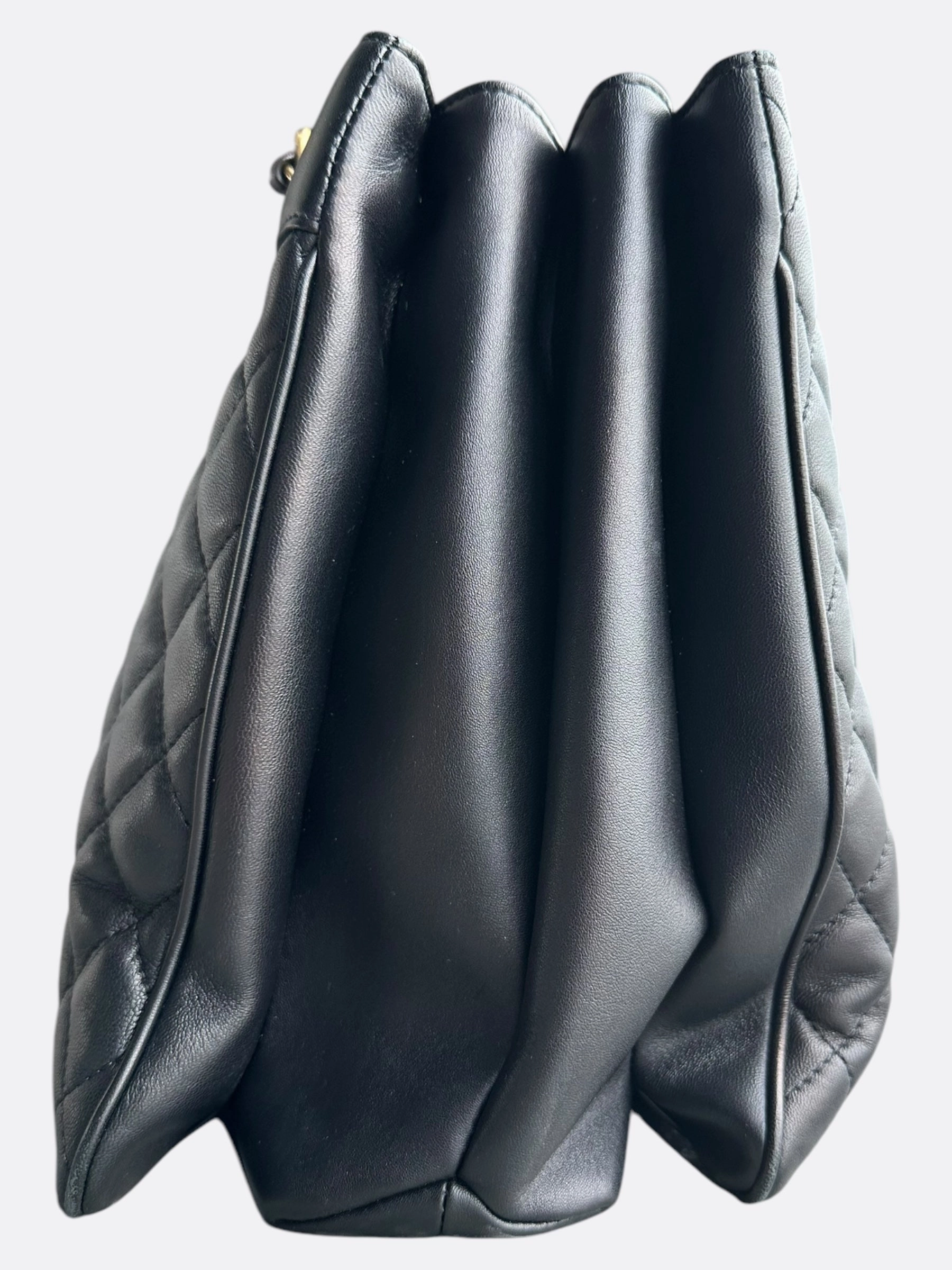 Chanel Black Lambskin Quilted Shopper Tote