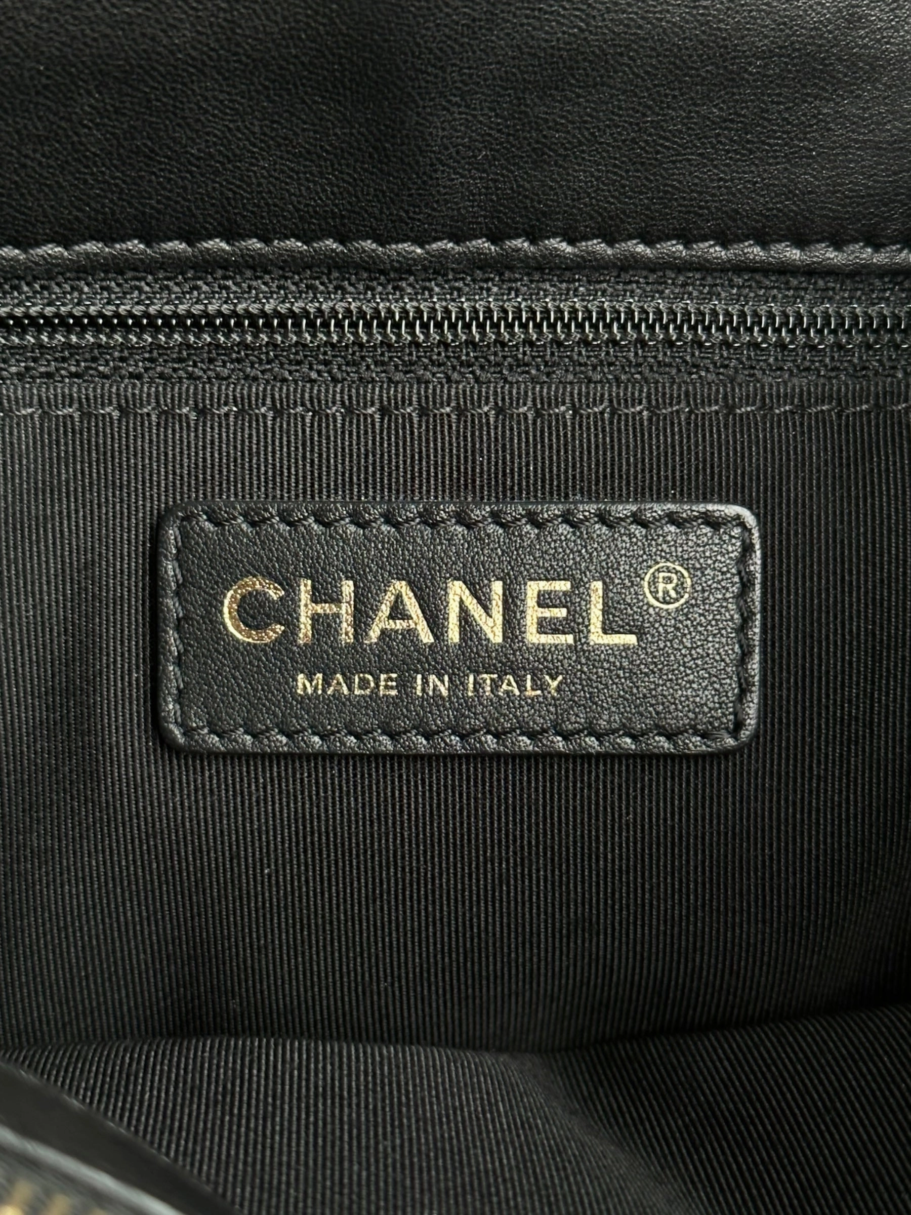 Chanel Black Lambskin Quilted Shopper Tote