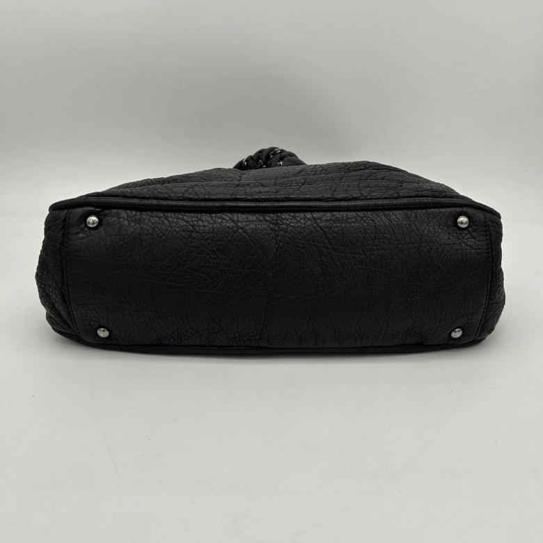 Chanel Black Leather Quilted Shoulder Bag Large Size