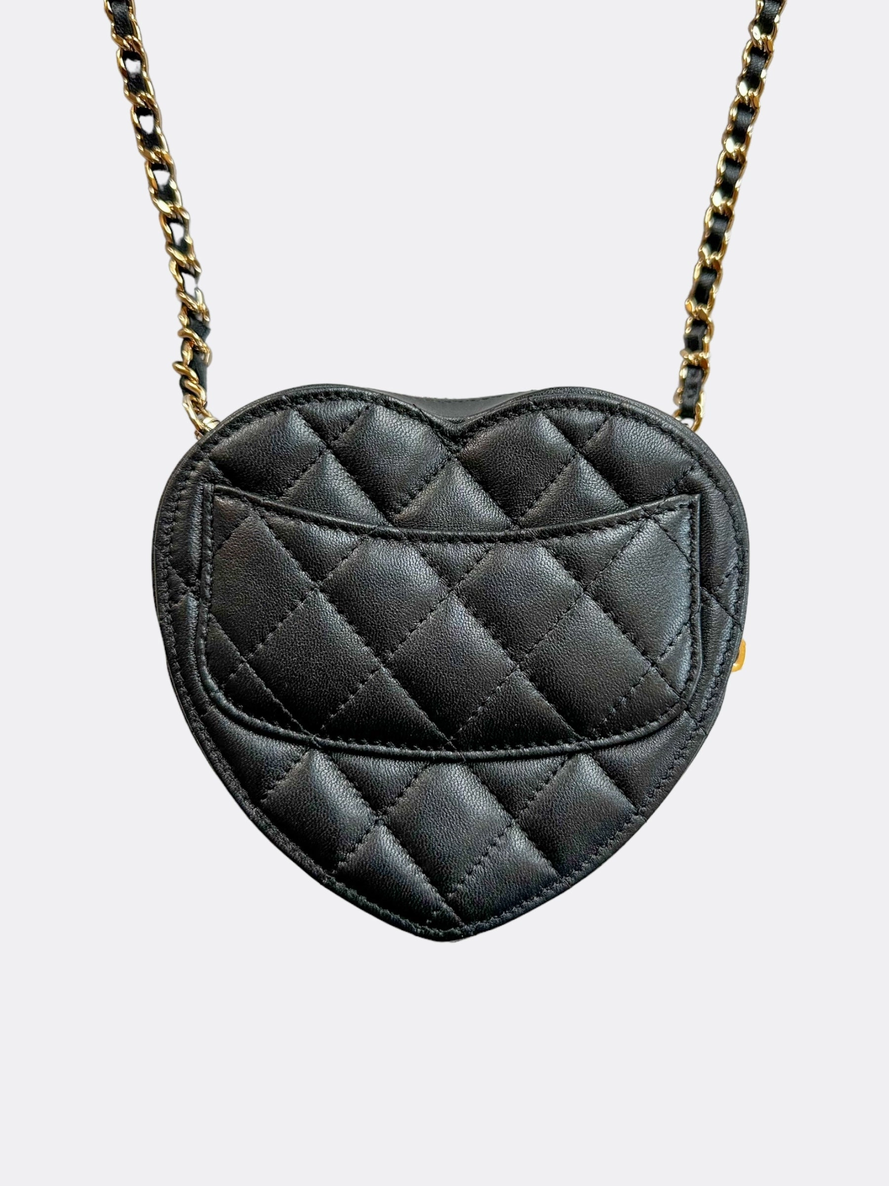 Chanel Black Quilted Mini Heart Bag