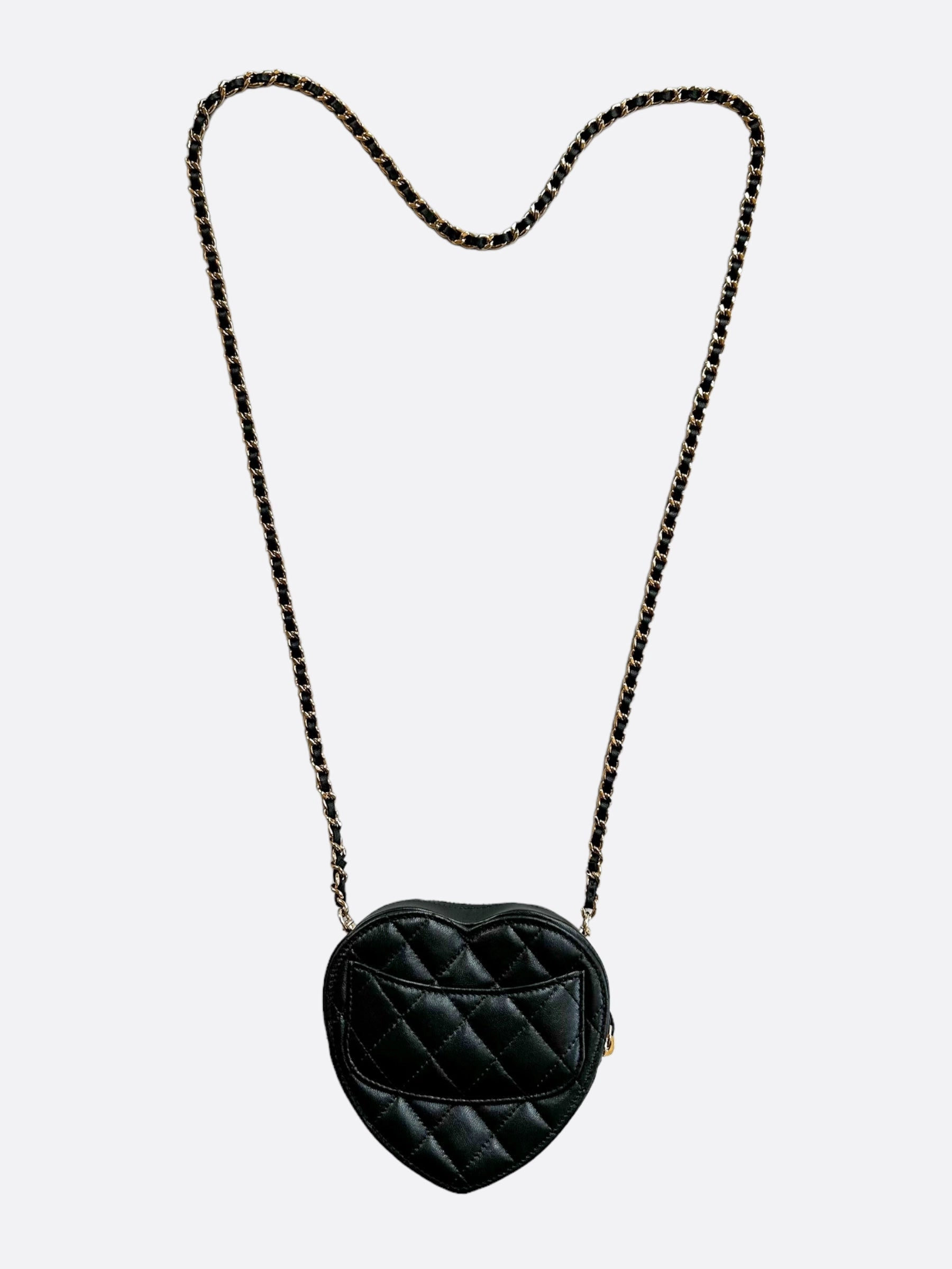 Chanel Black Quilted Mini Heart Bag