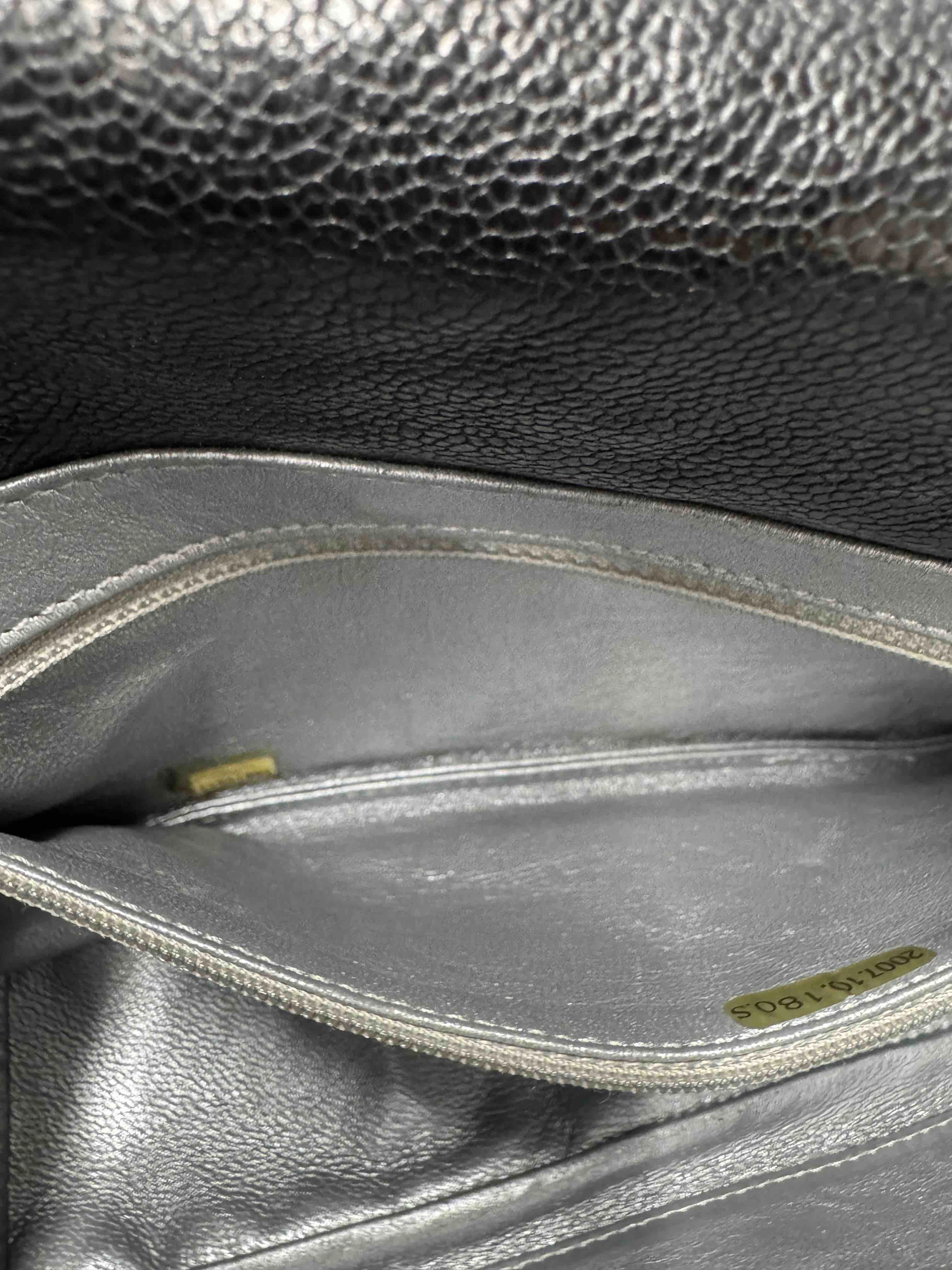Chanel Caviar Flap Shoulder Bag Black Leather RE651342000