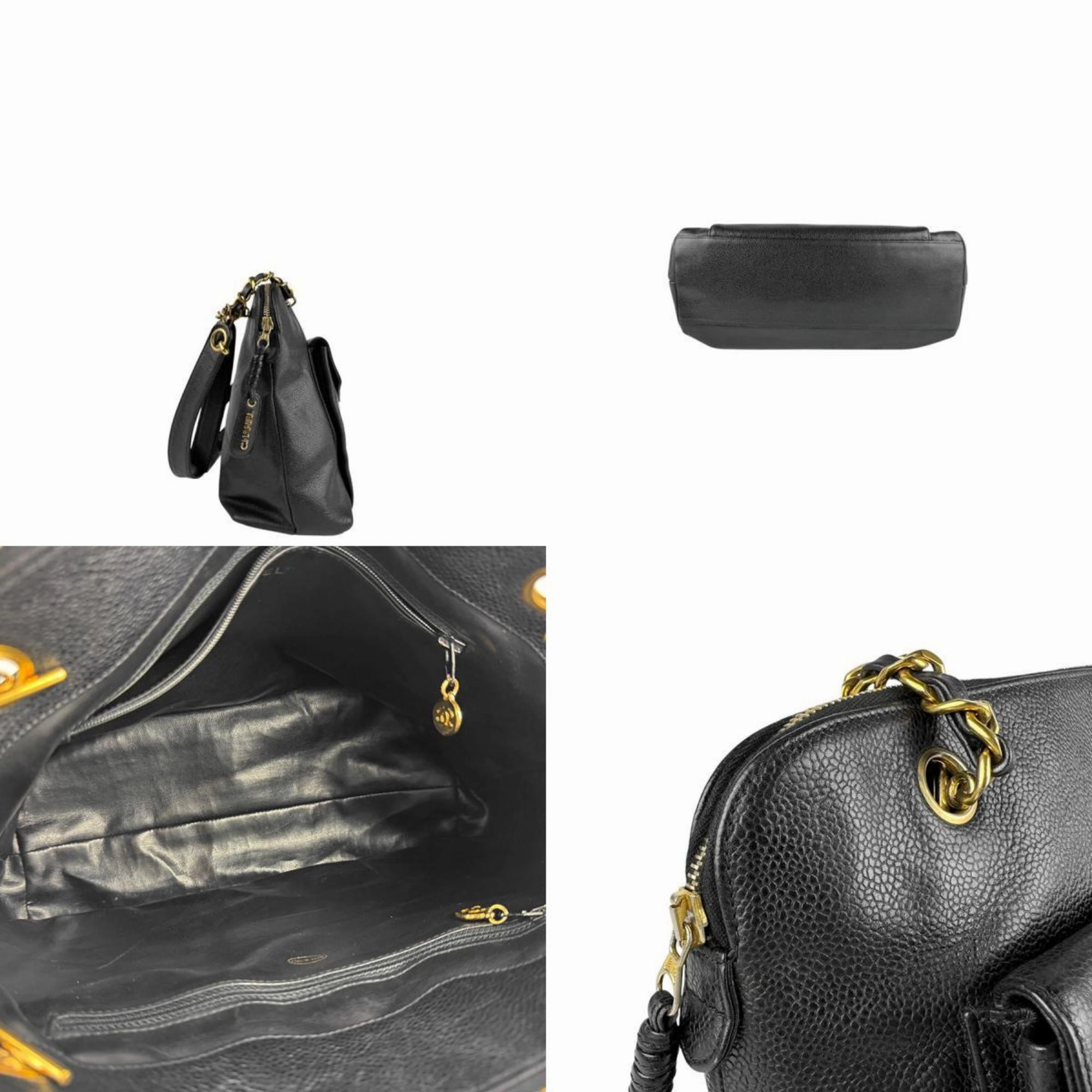 Chanel Caviar Leather Shoulder Bag (Pre-Owned)