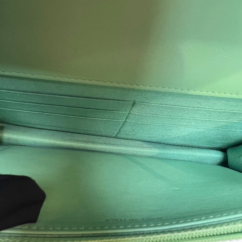 CHANEL Classic Flap Bag in Mint Green Quilted Leather Crossbody
