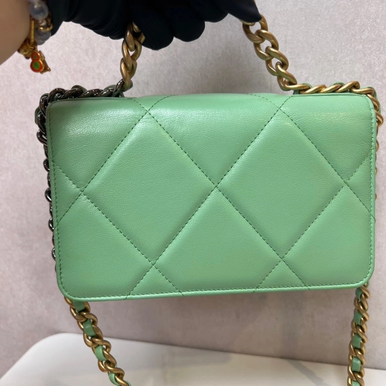 CHANEL Classic Flap Bag in Mint Green Quilted Leather Crossbody