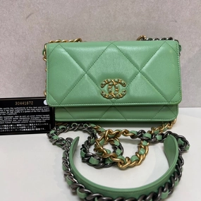 CHANEL Classic Flap Bag in Mint Green Quilted Leather Crossbody