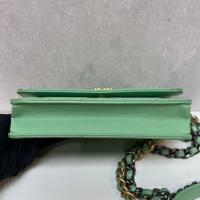 CHANEL Classic Flap Bag in Mint Green Quilted Leather Crossbody