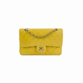 Chanel Classic Flap M/L Yellow Lambskin Bag