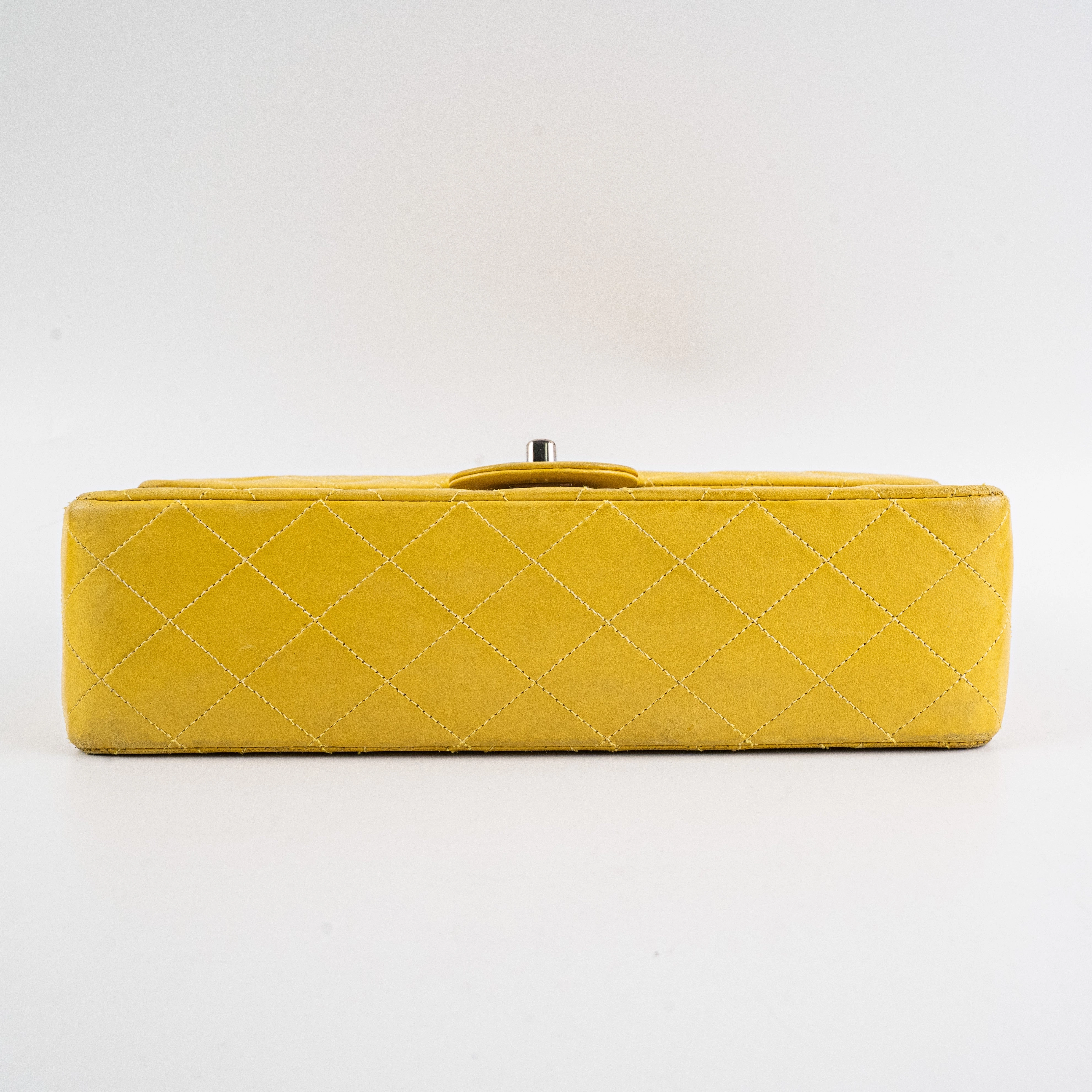 Chanel Classic Flap M/L Yellow Lambskin Bag