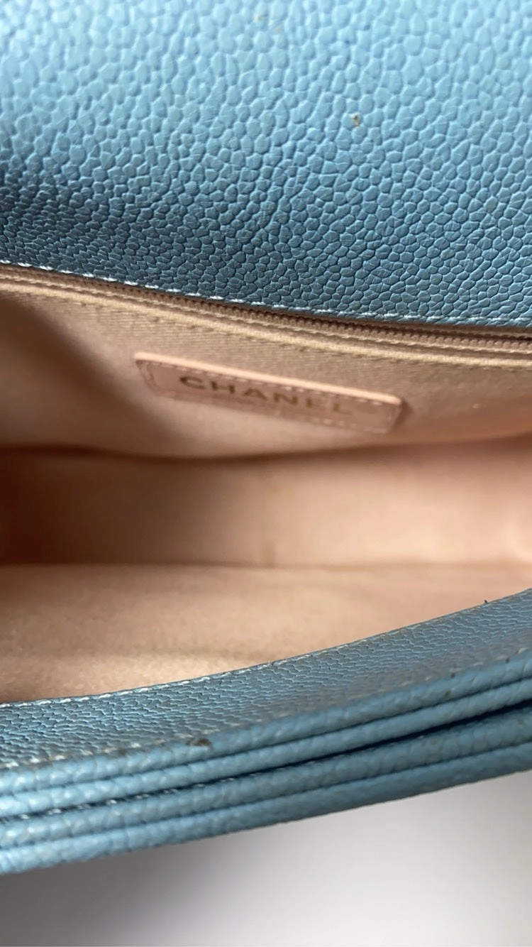 Chanel Cuba Blue Caviar Quilted Shoulder Bag