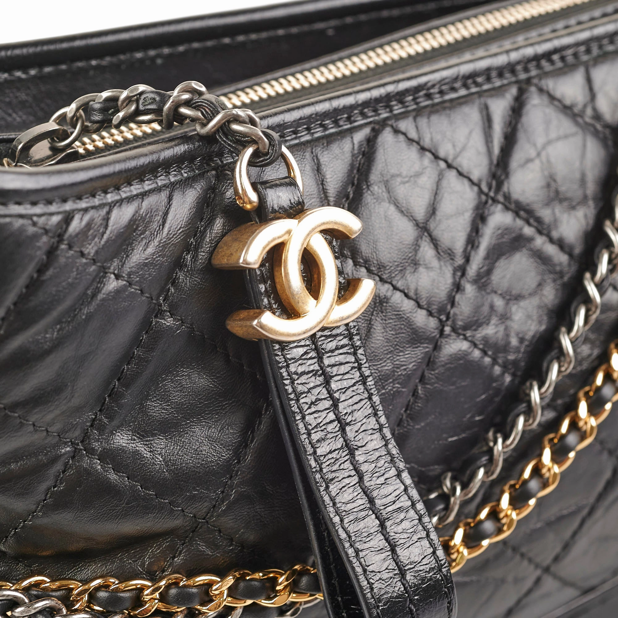 Chanel Gabriel Medium Hobo Calfskin Black