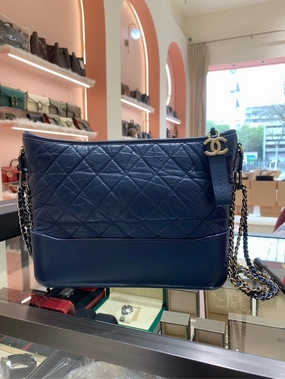 Chanel Gabrielle L Quilted Navy Crossbody Bag