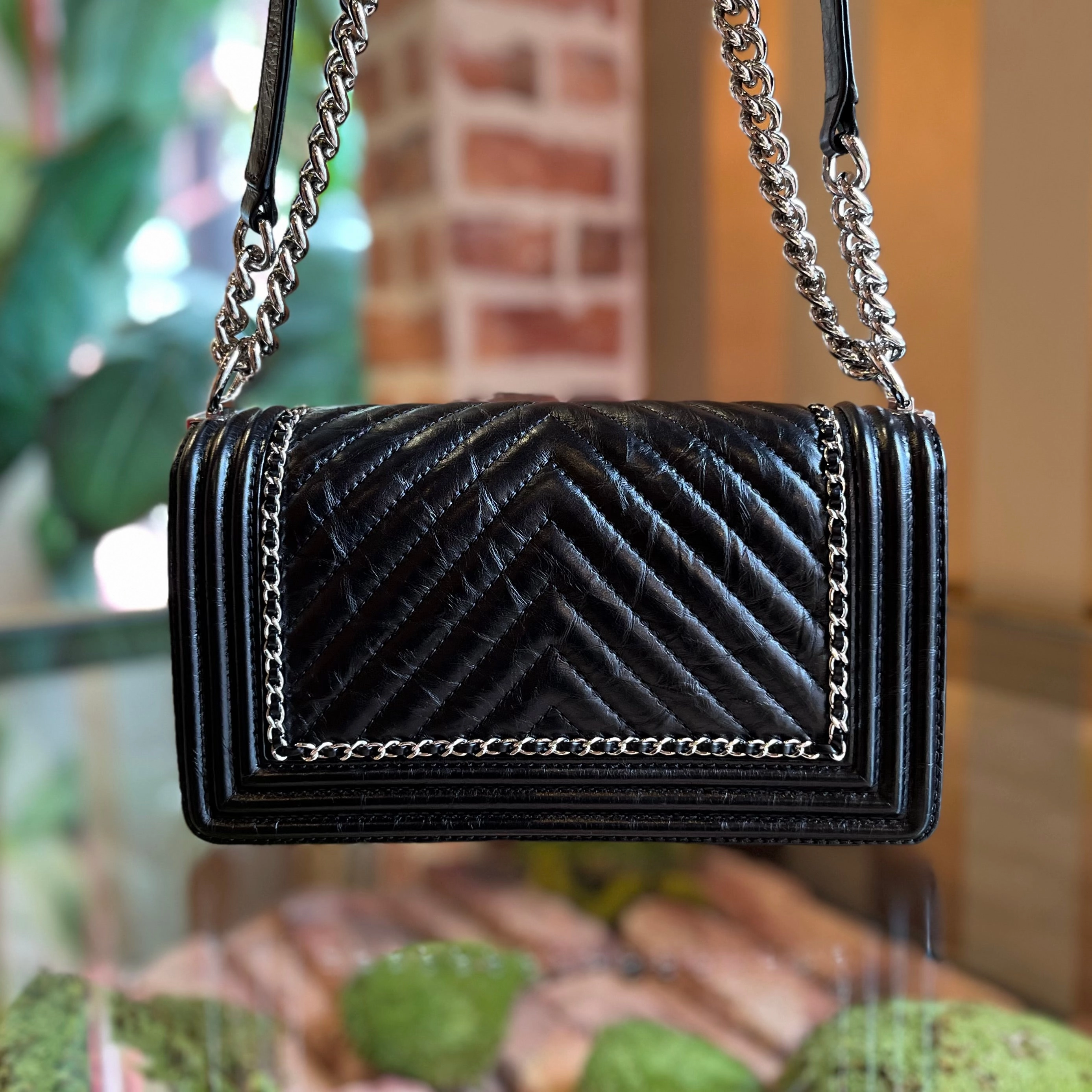 CHANEL Jacket Boy Medium Aged Calfskin Shoulder Bag