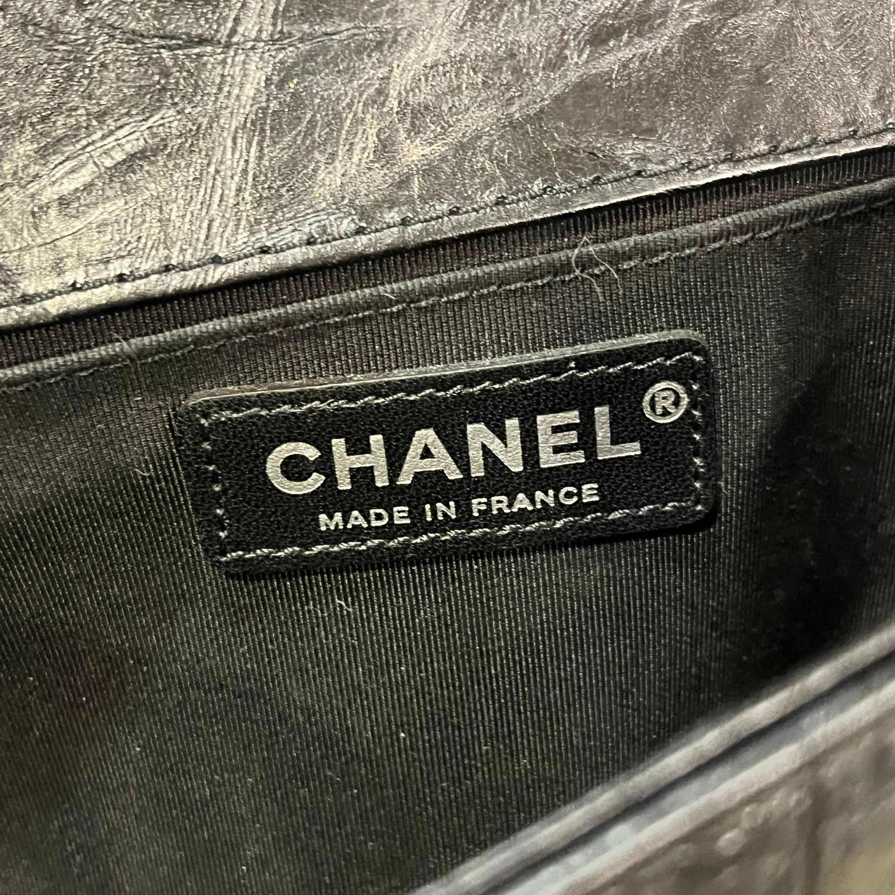 CHANEL Jacket Boy Medium Aged Calfskin Shoulder Bag