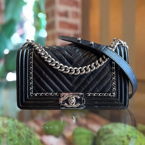 CHANEL Jacket Boy Medium Aged Calfskin Shoulder Bag