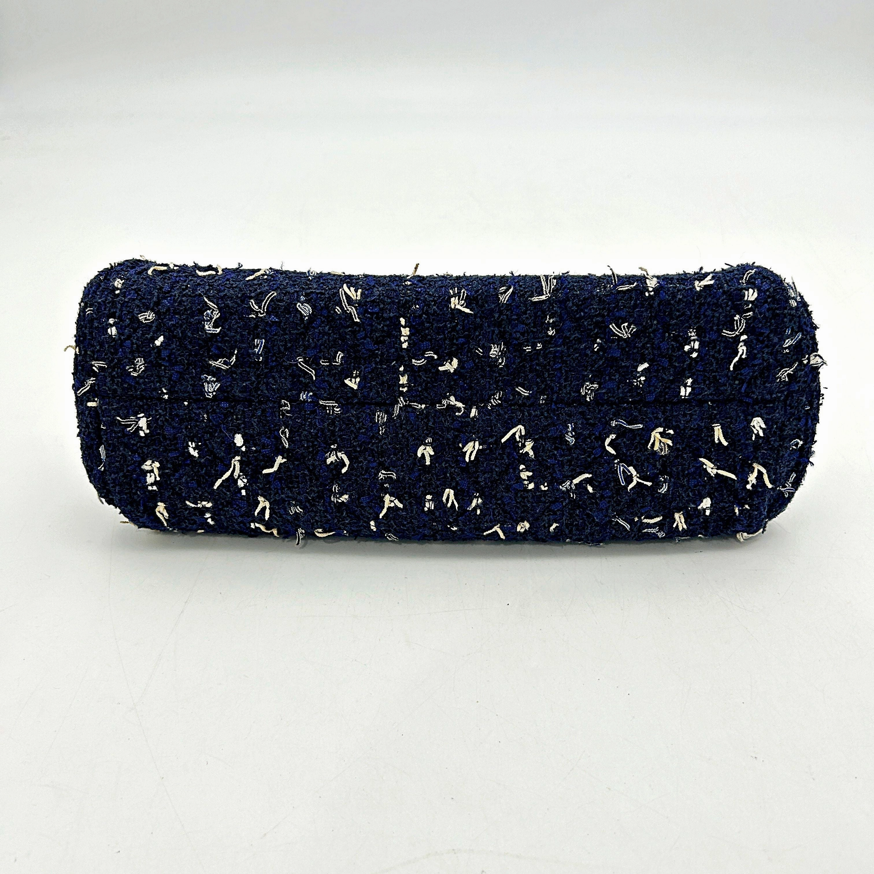 Chanel Just Mademoiselle Tweed Bowling Bag - Blue Shoulder Bags, Handbags LA12476