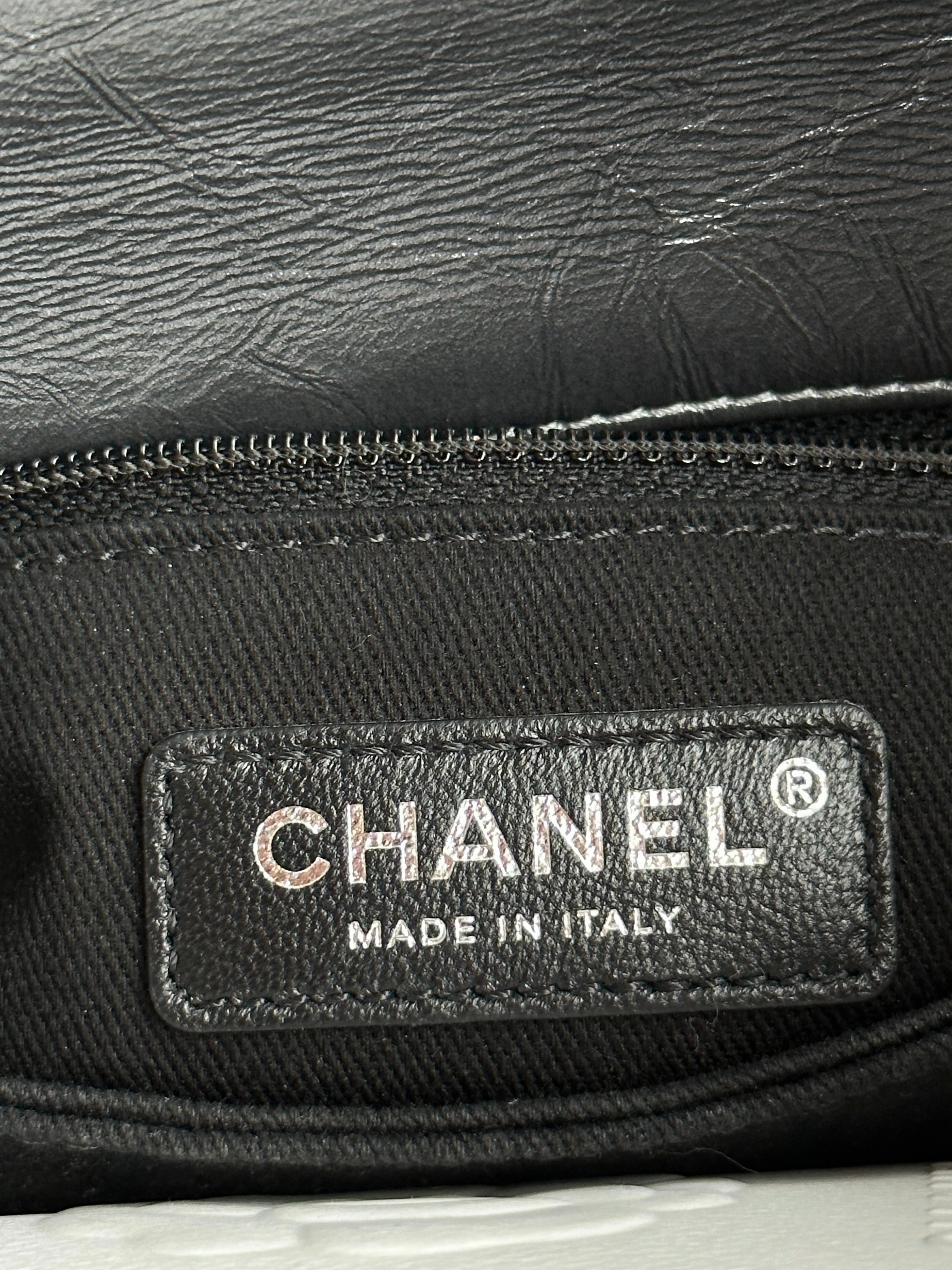 Chanel Metallic Grey Calfskin Quilted Coco Small Top Handle Bag