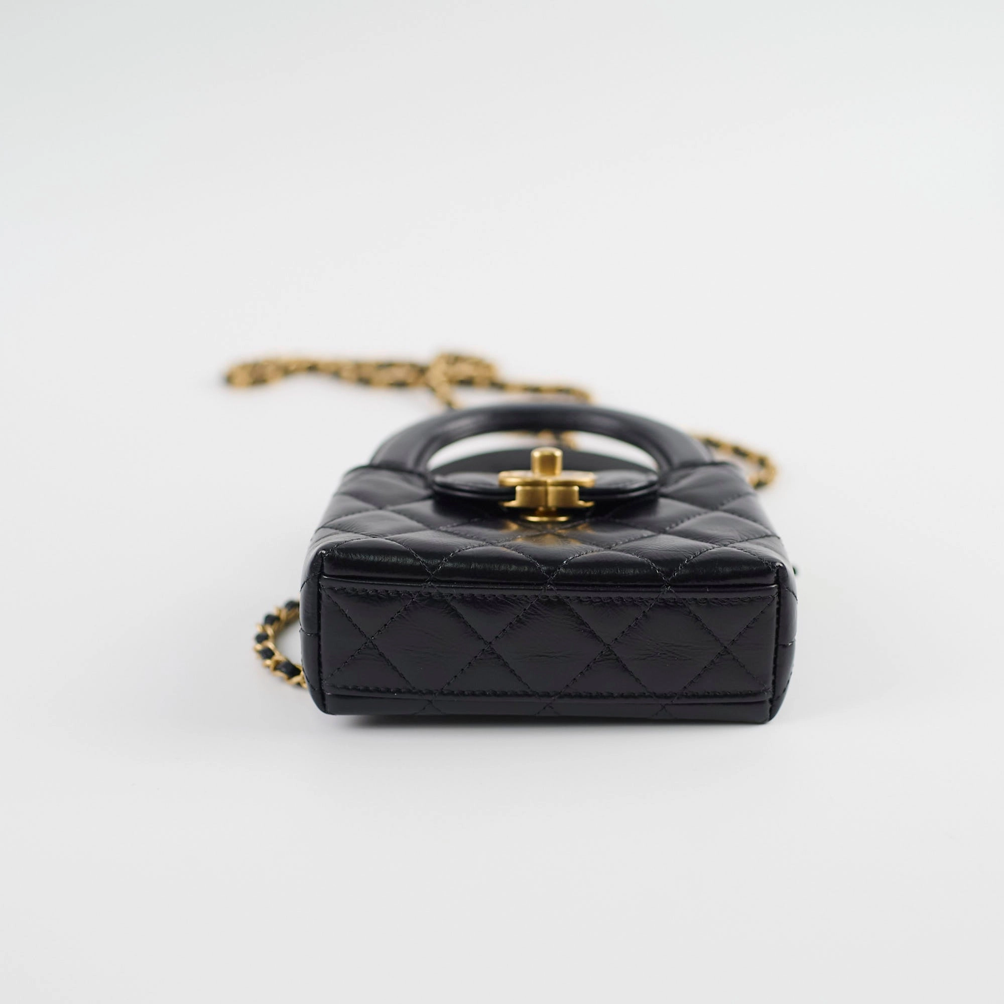 Chanel Micro Kelly Shopper Bag Black Microchipped