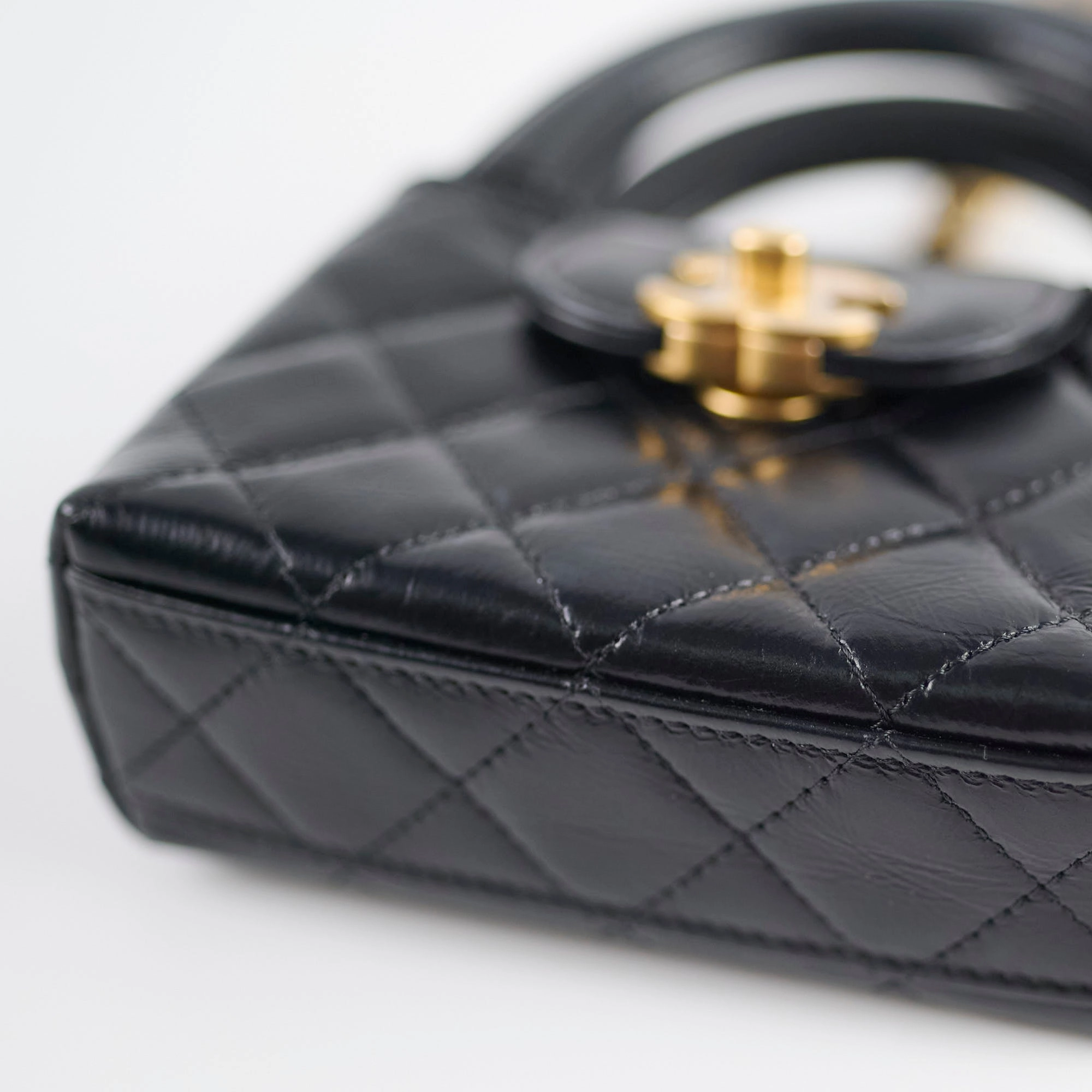 Chanel Micro Kelly Shopper Bag Black Microchipped