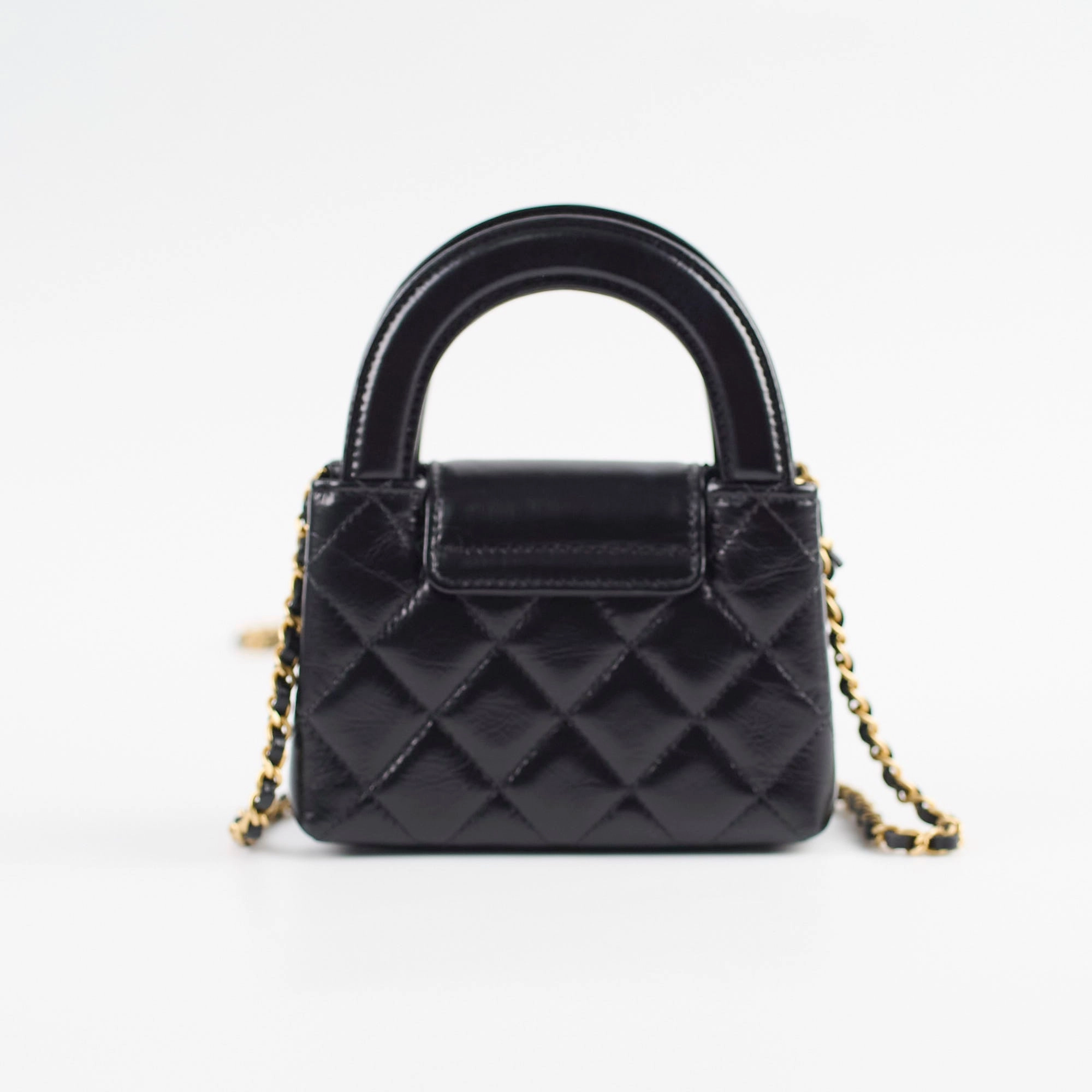Chanel Micro Kelly Shopper Bag Black Microchipped