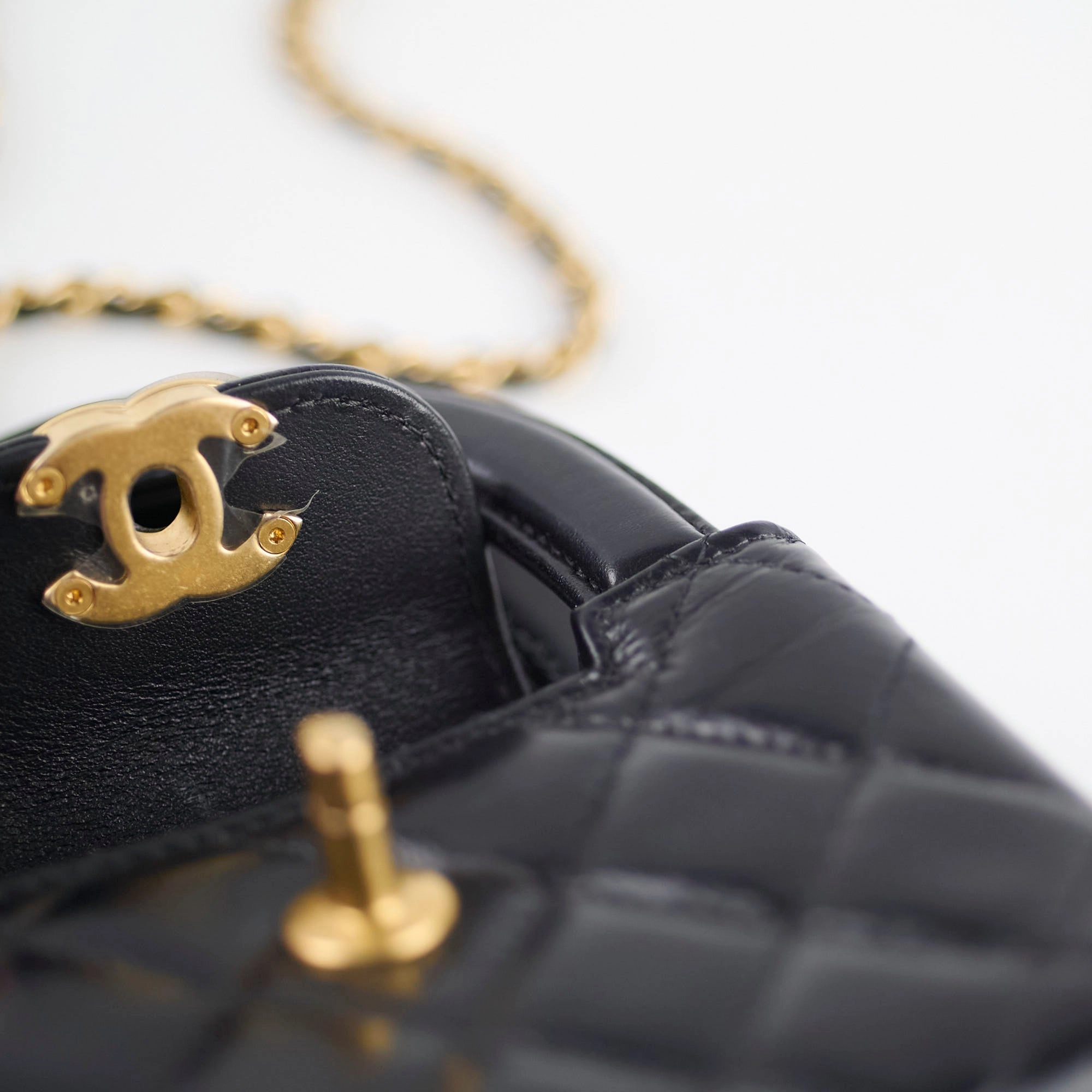 Chanel Micro Kelly Shopper Bag Black Microchipped