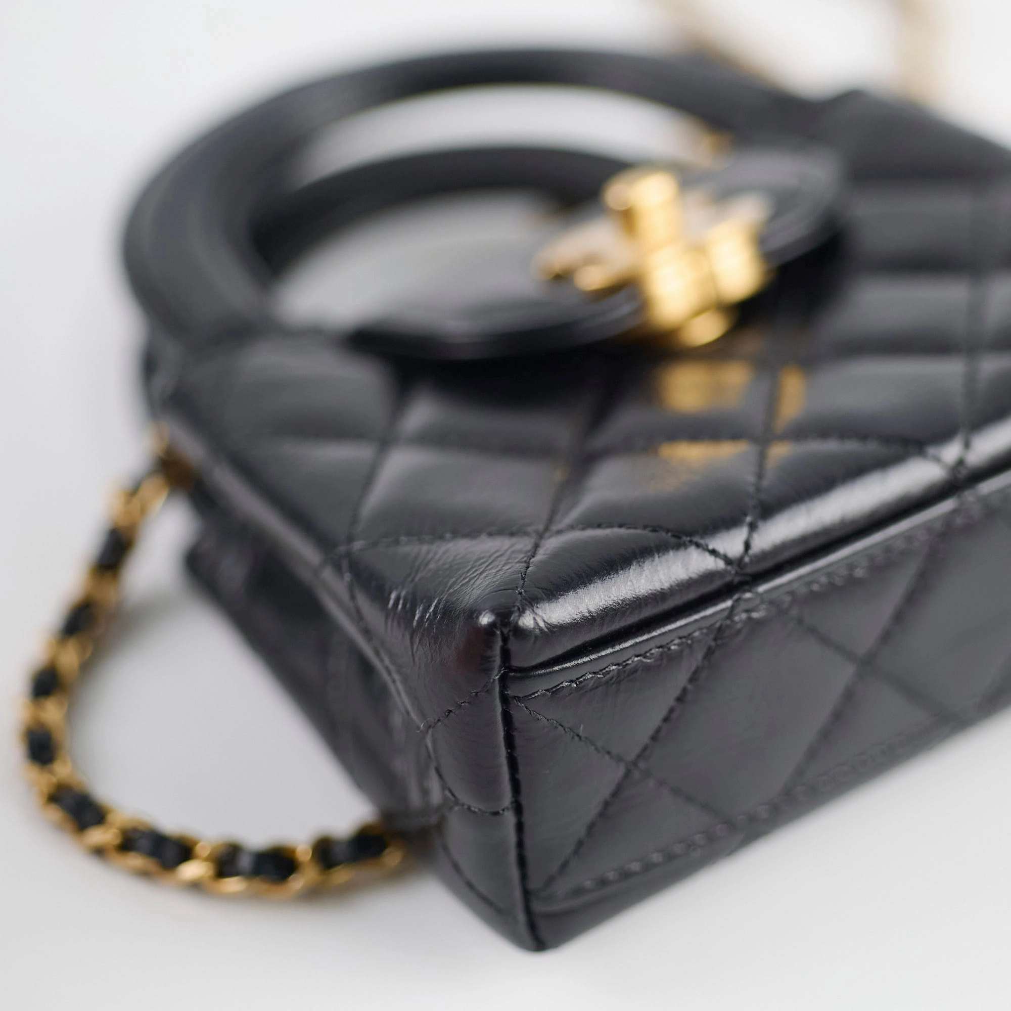 Chanel Micro Kelly Shopper Bag Black Microchipped