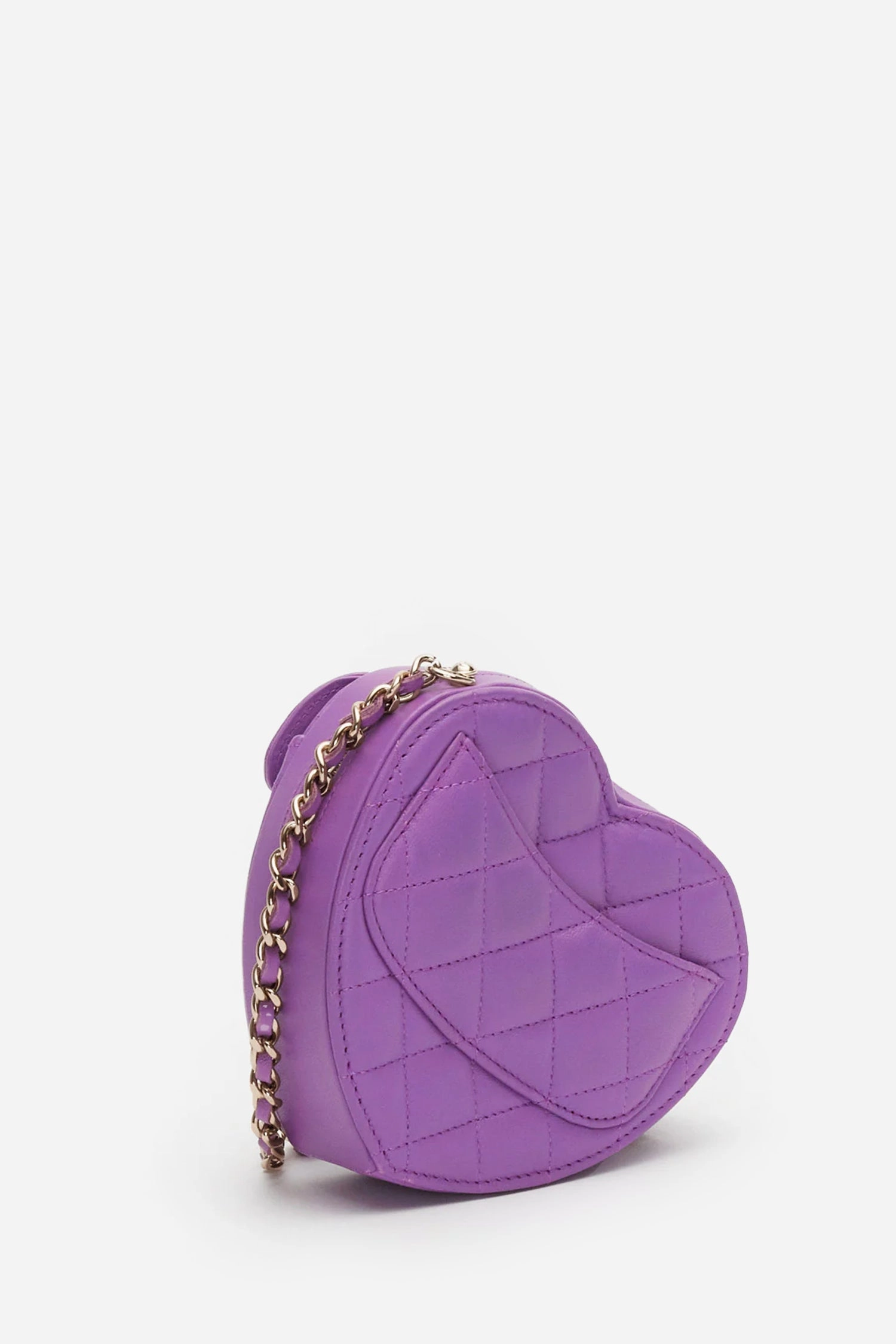 Chanel Purple Lambskin Mini Heart Bag