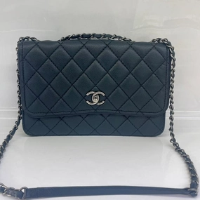 Chanel Quilted Black Leather Crossbody Bag