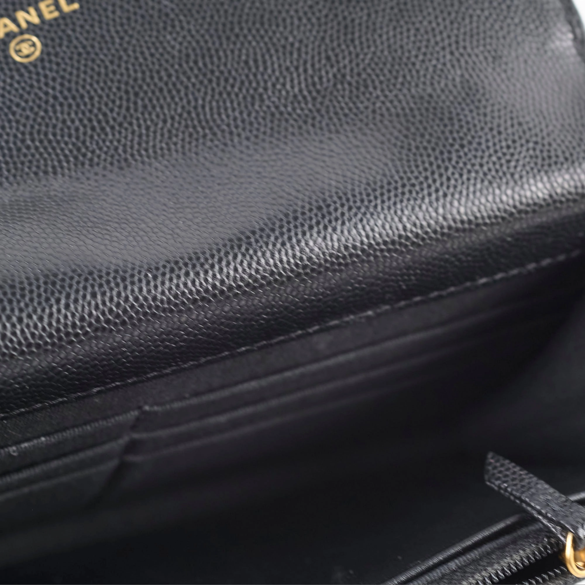 Chanel Seasonal Top Handle Wallet On Chain Caviar Black 2022