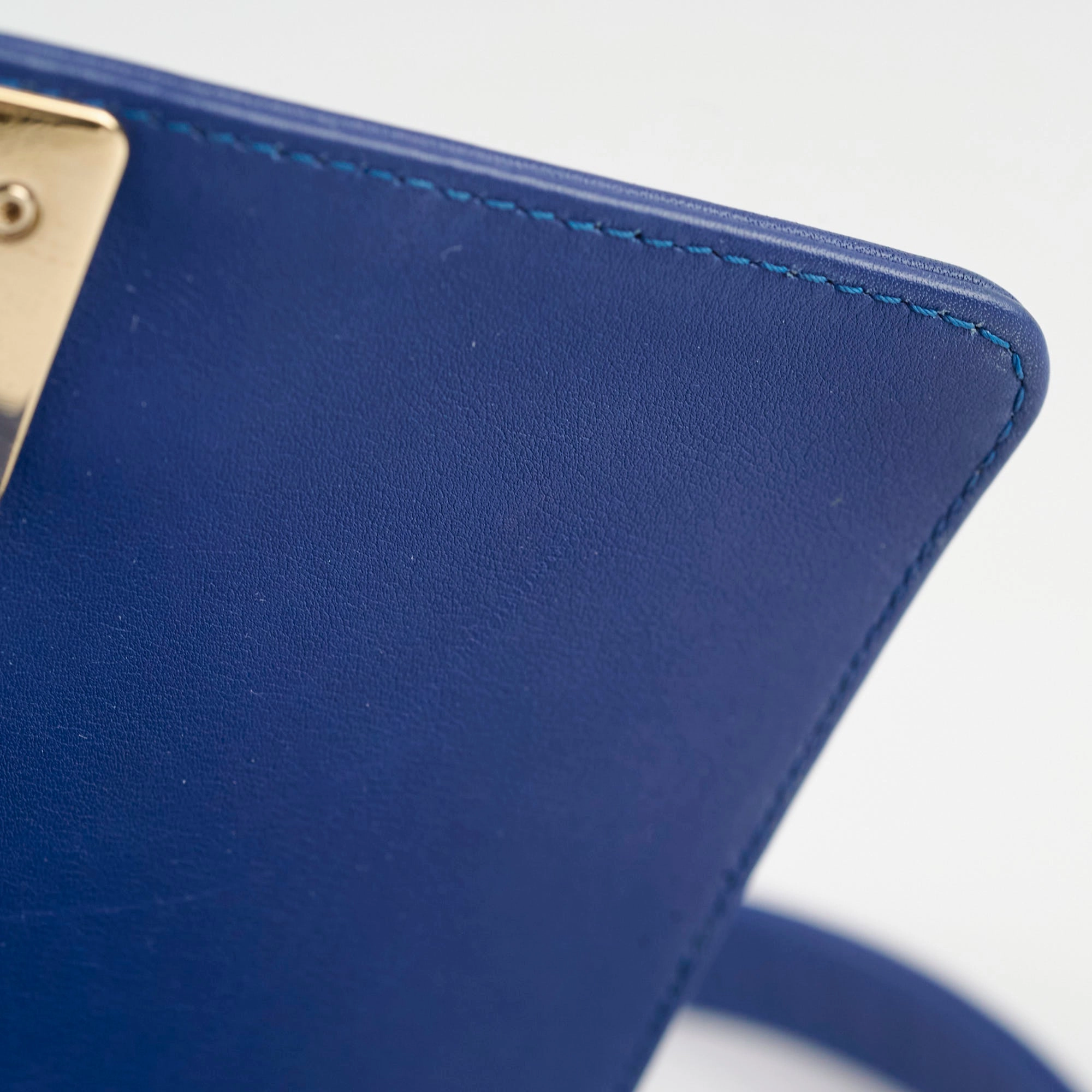 Chanel Small Boy Navy Raffia Crossbody Bag