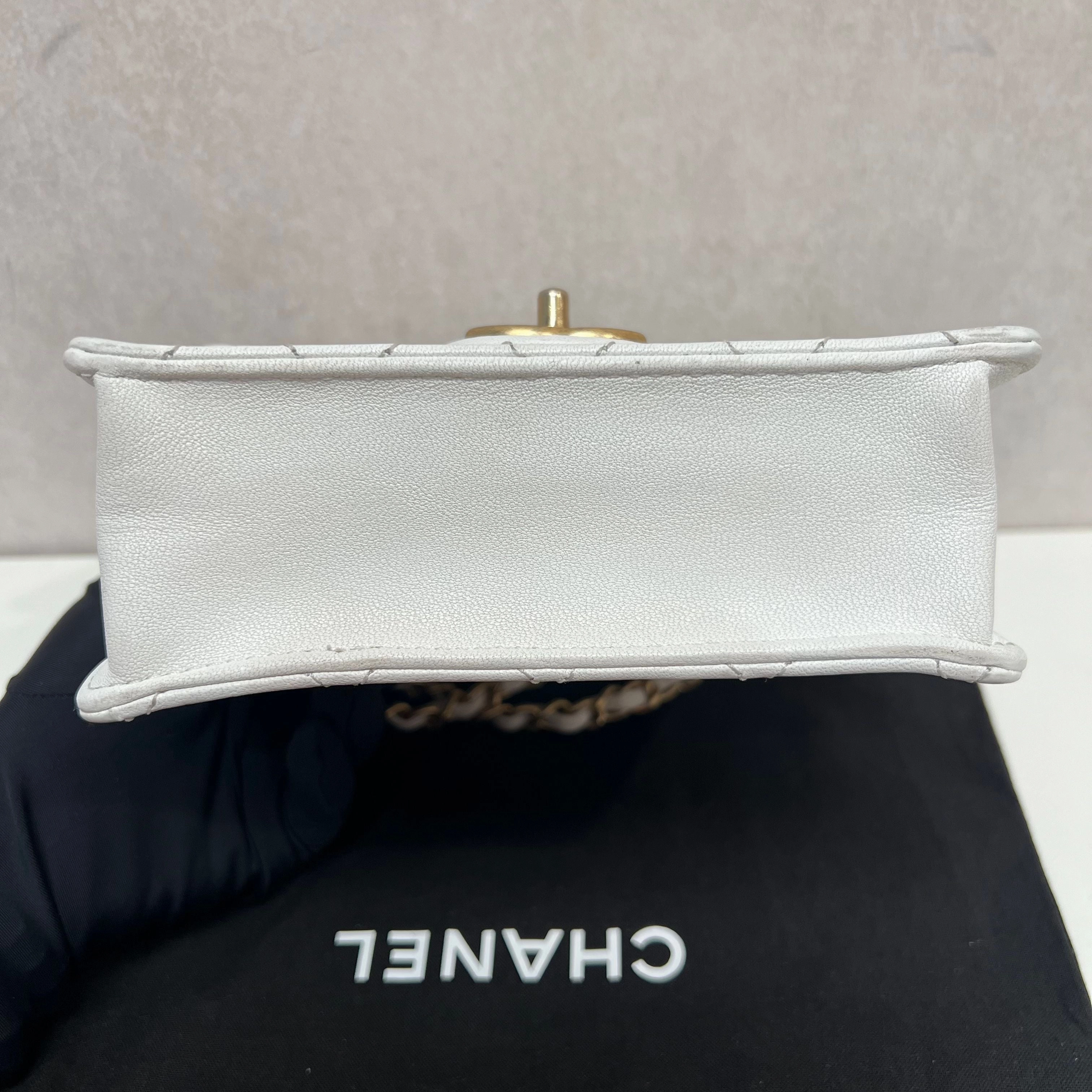Chanel Small Chic Pearls Flap Bag - White Crossbody Bags, Handbags 3347