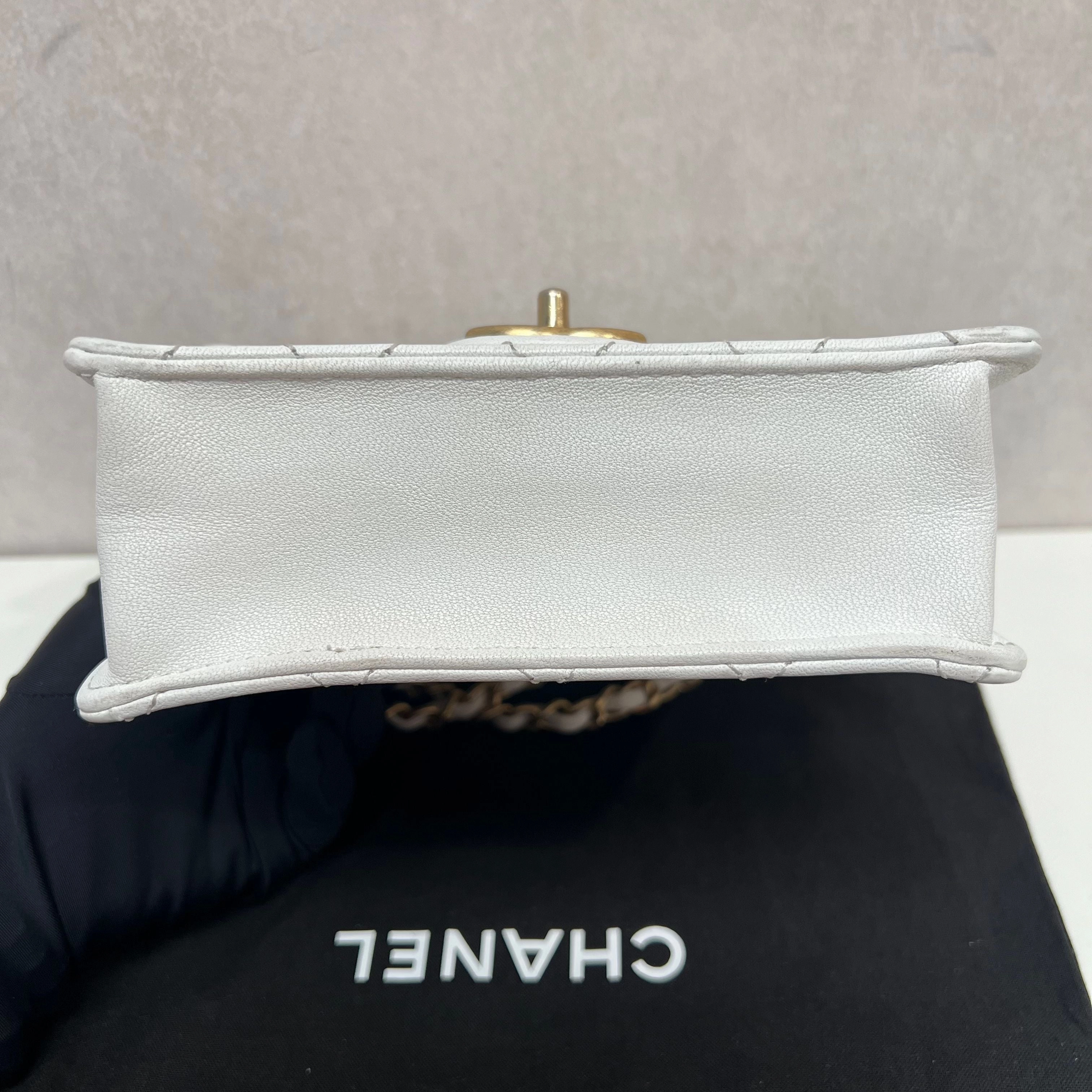Chanel Small Chic Pearls Flap Bag - White Crossbody Bags, Handbags 3347