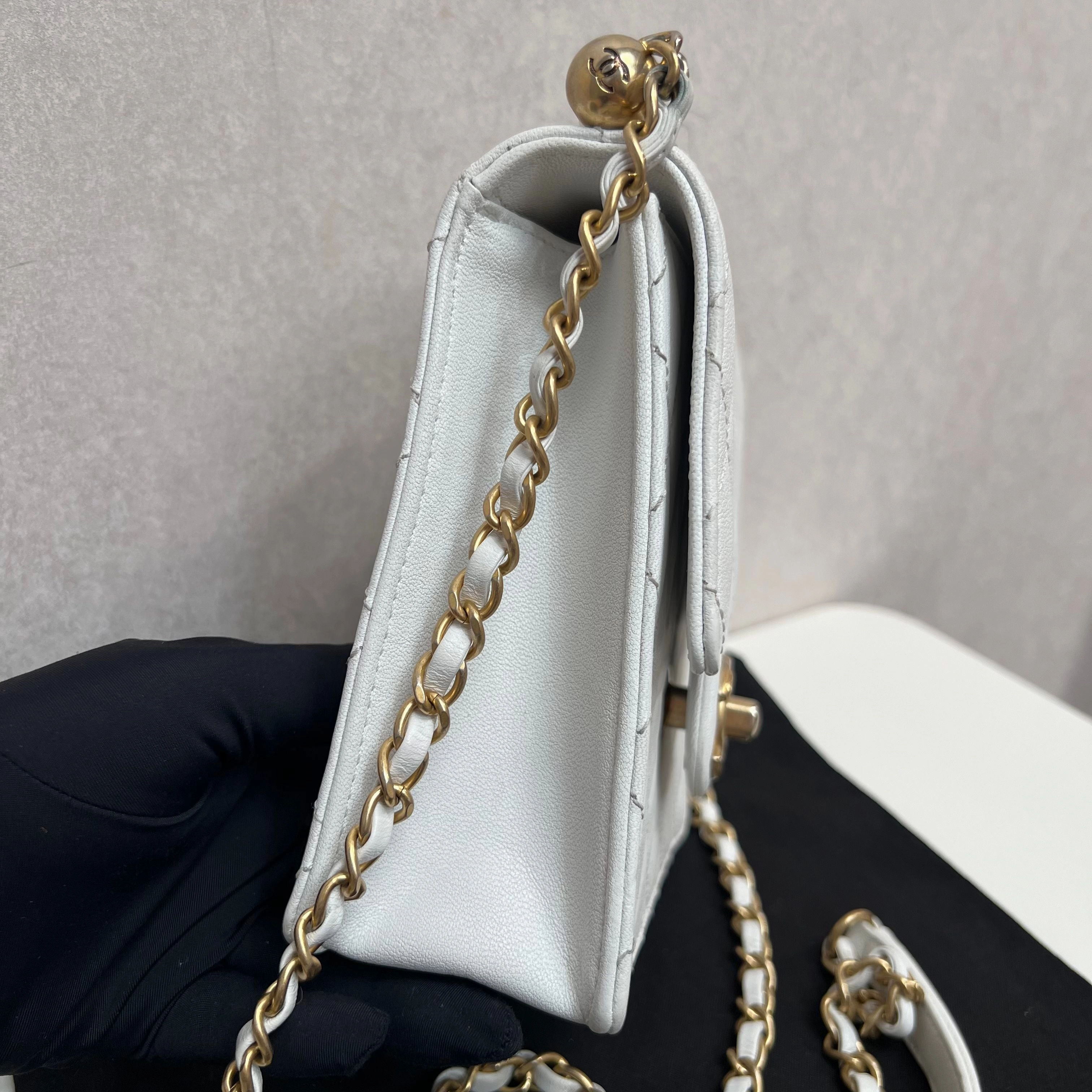 Chanel Small Chic Pearls Flap Bag - White Crossbody Bags, Handbags 3347