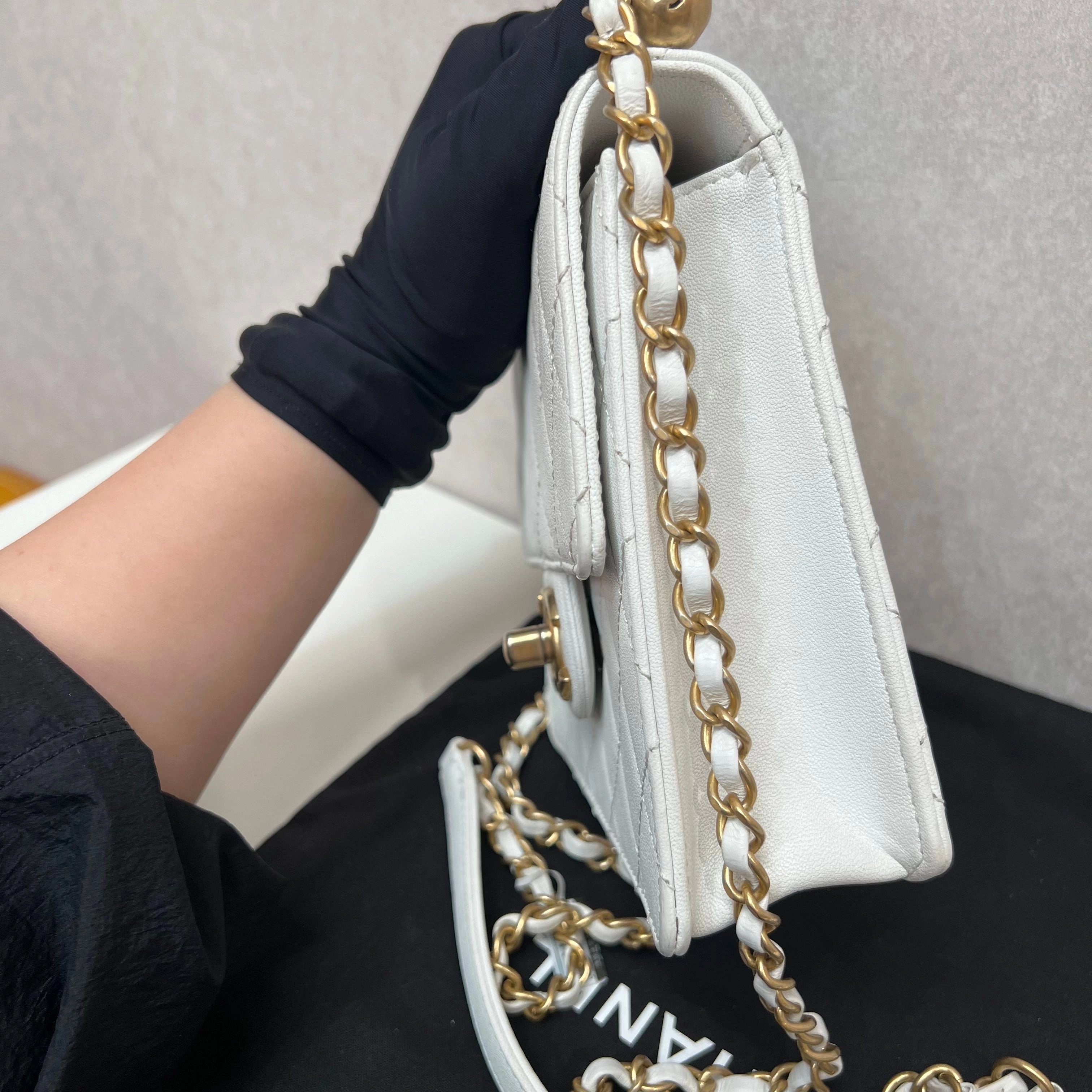 Chanel Small Chic Pearls Flap Bag - White Crossbody Bags, Handbags 3347