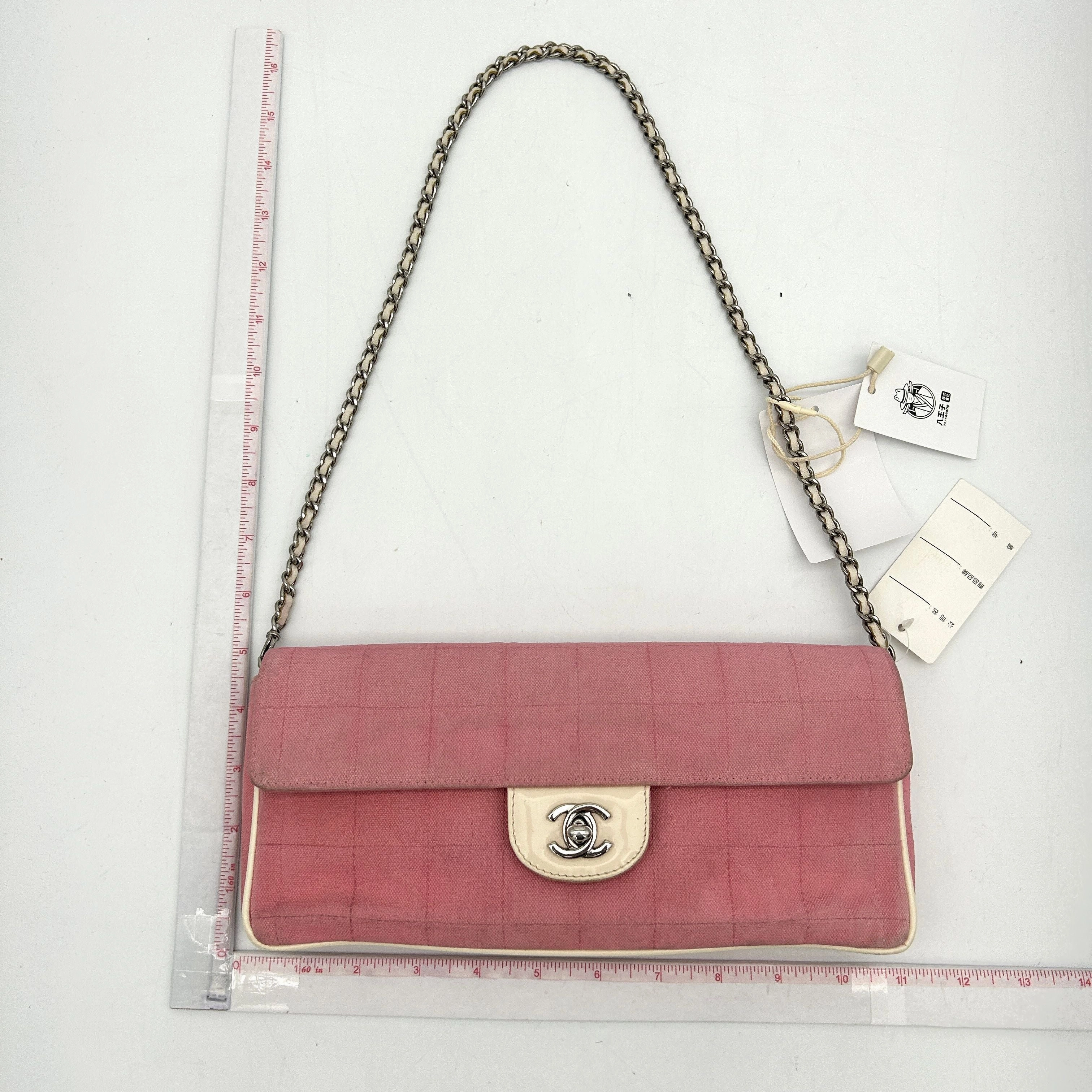 Chanel Square Quilted E/W Flap Bag - Pink Shoulder Bags, Handbags  CNQ303