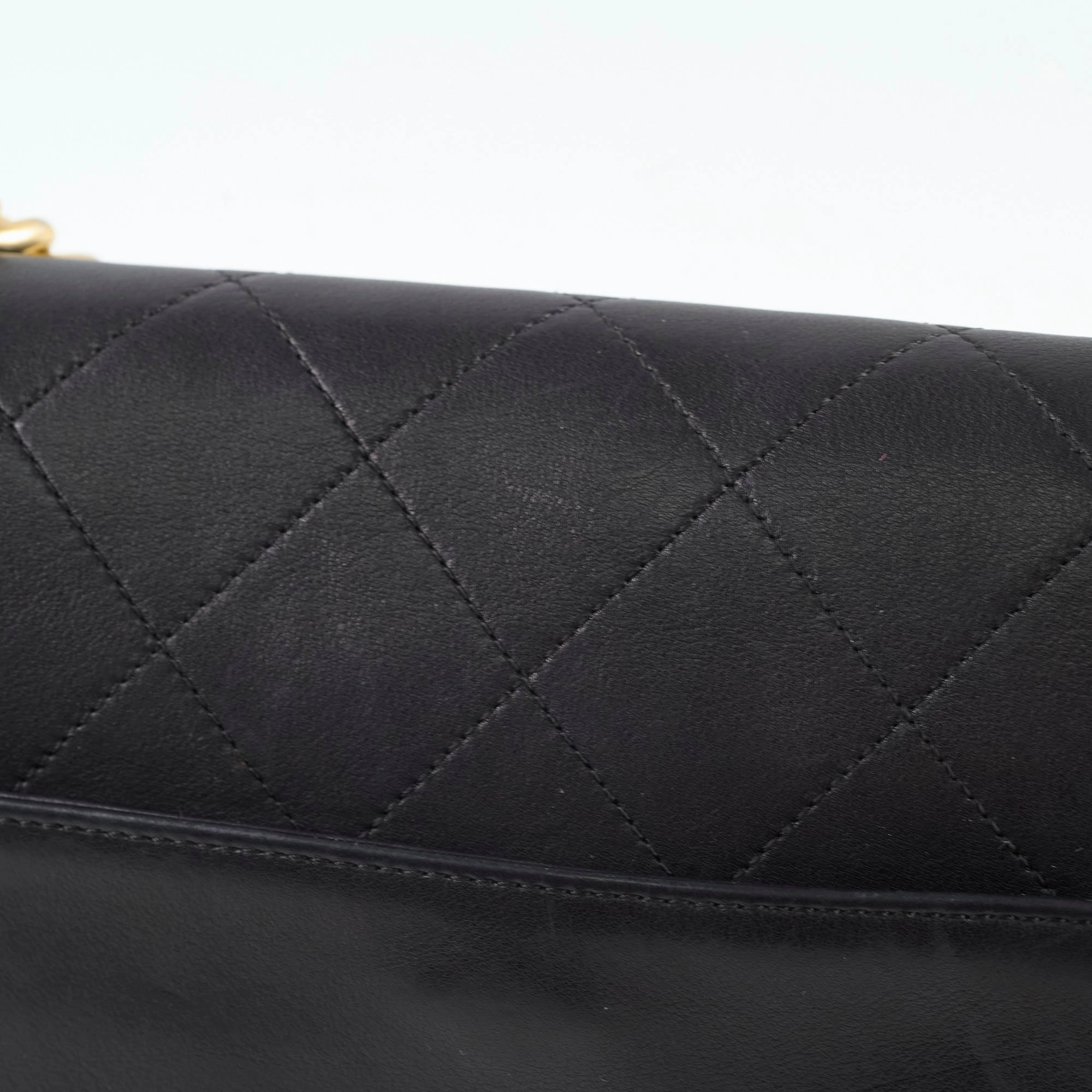 Chanel Stitched Paris in Rome Messenger Bag Black
