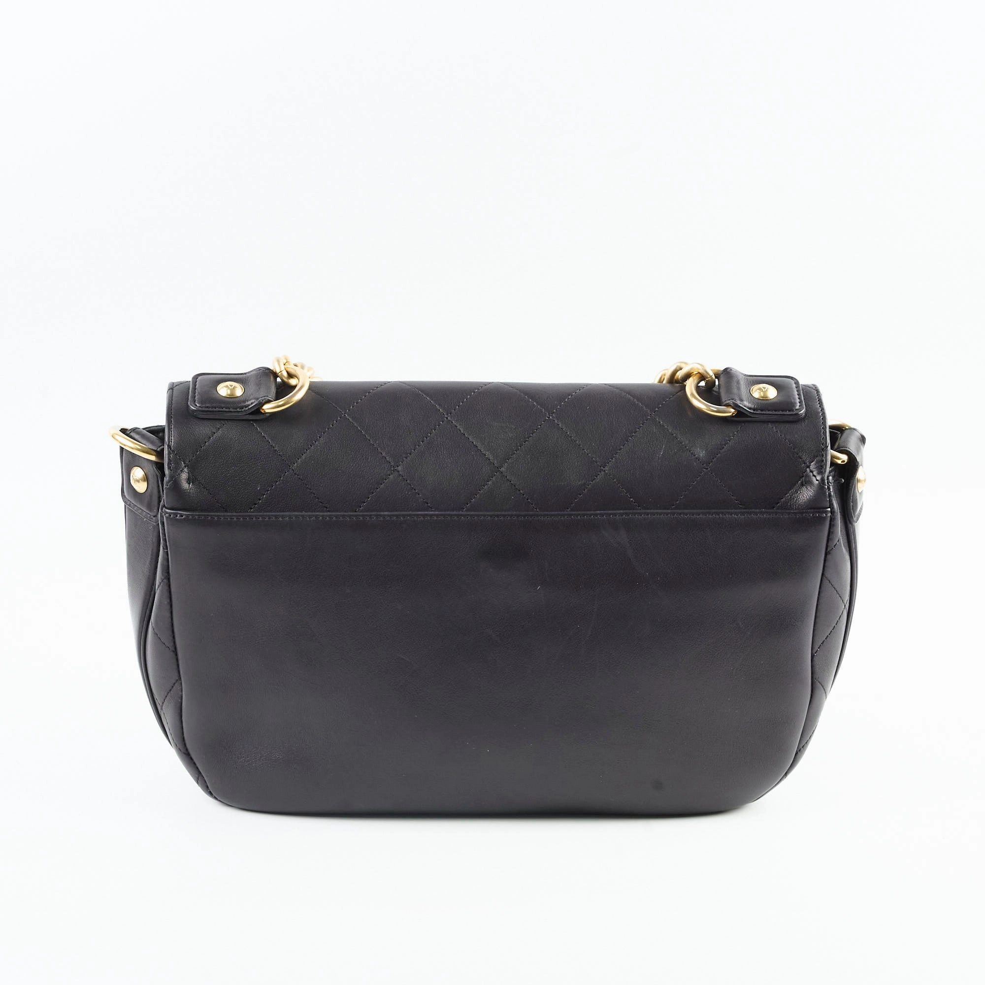 Chanel Stitched Paris in Rome Messenger Bag Black