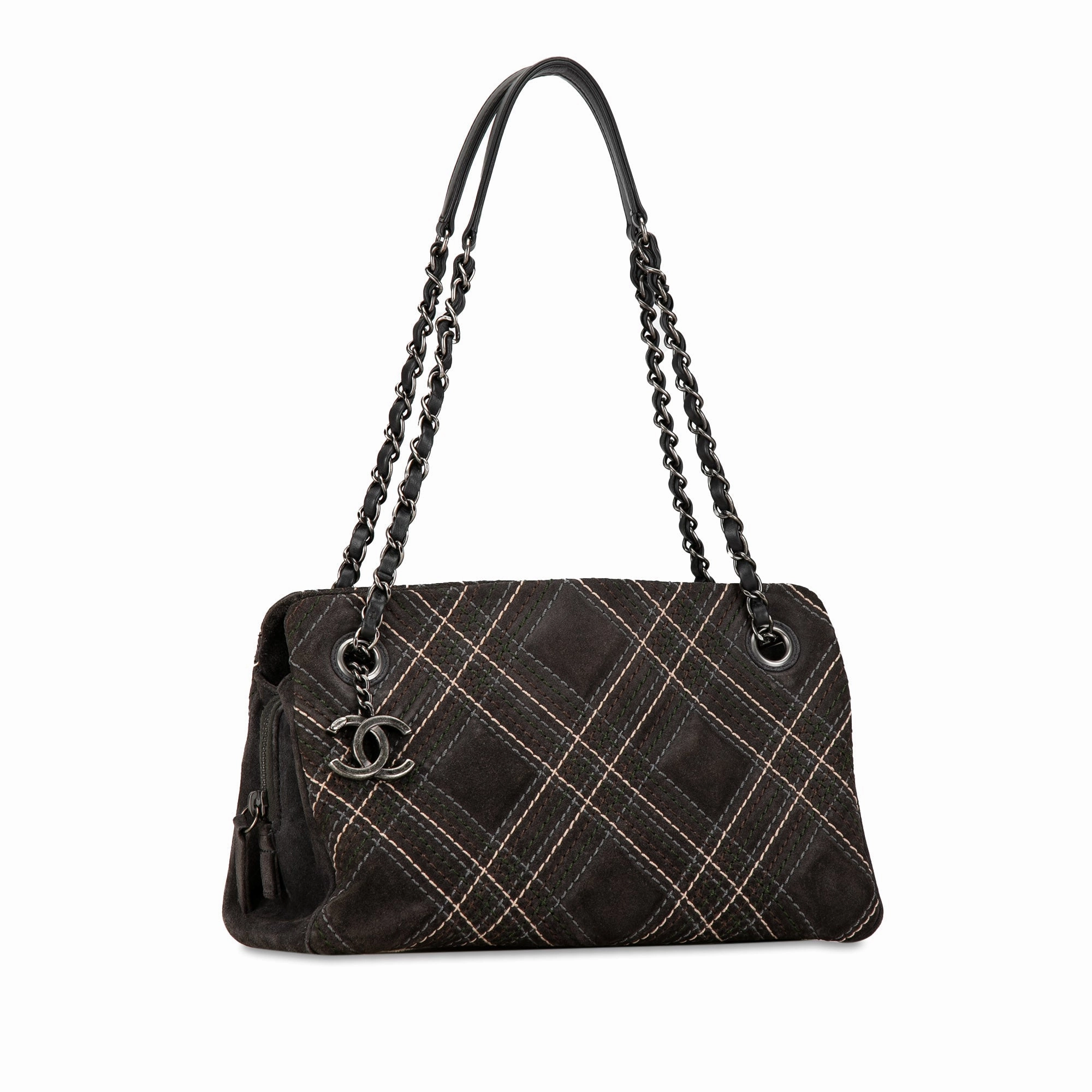 Chanel Suede Paris-Edinburgh Saltire Shoulder Bag (21544)