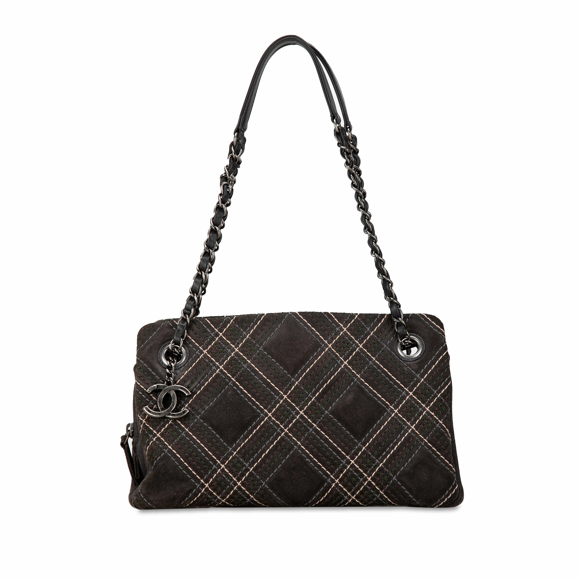 Chanel Suede Paris-Edinburgh Saltire Shoulder Bag (21544)