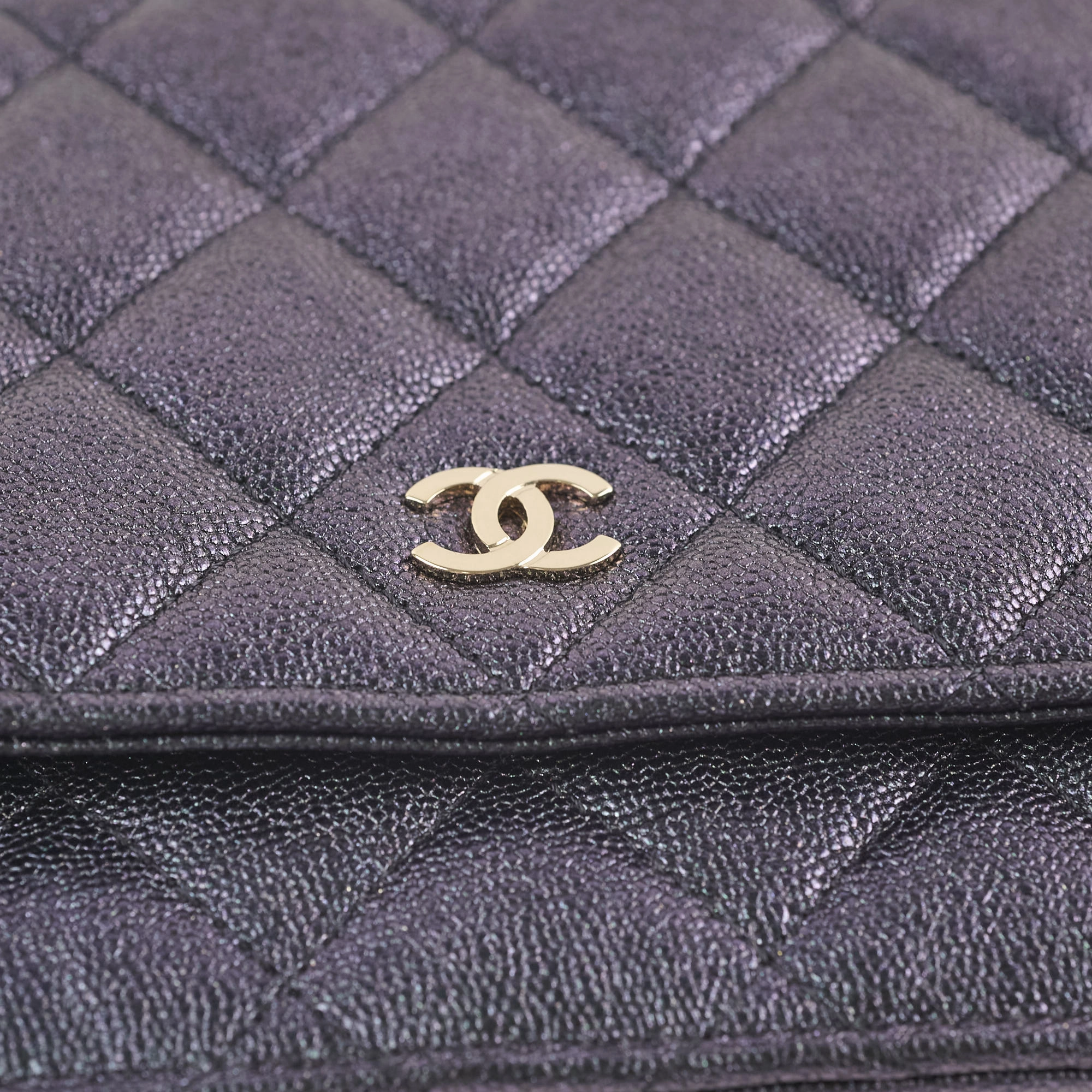 Chanel Wallet on Chain WOC Caviar Iridescence Black
