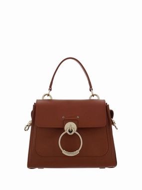 Chlo?? Elegant Sepia Brown Calfskin Shoulder Handbag