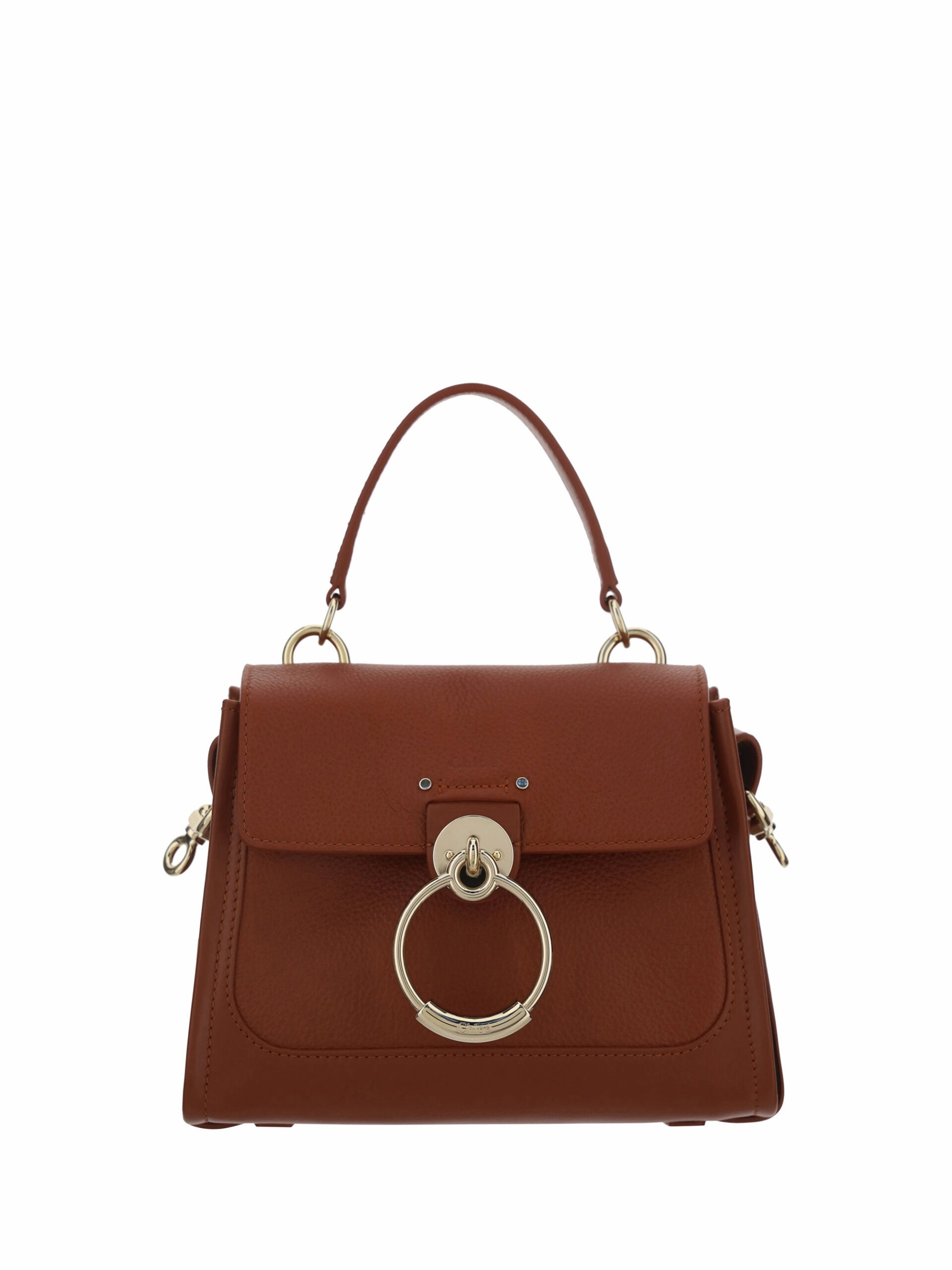 Chlo?? Elegant Sepia Brown Calfskin Shoulder Handbag